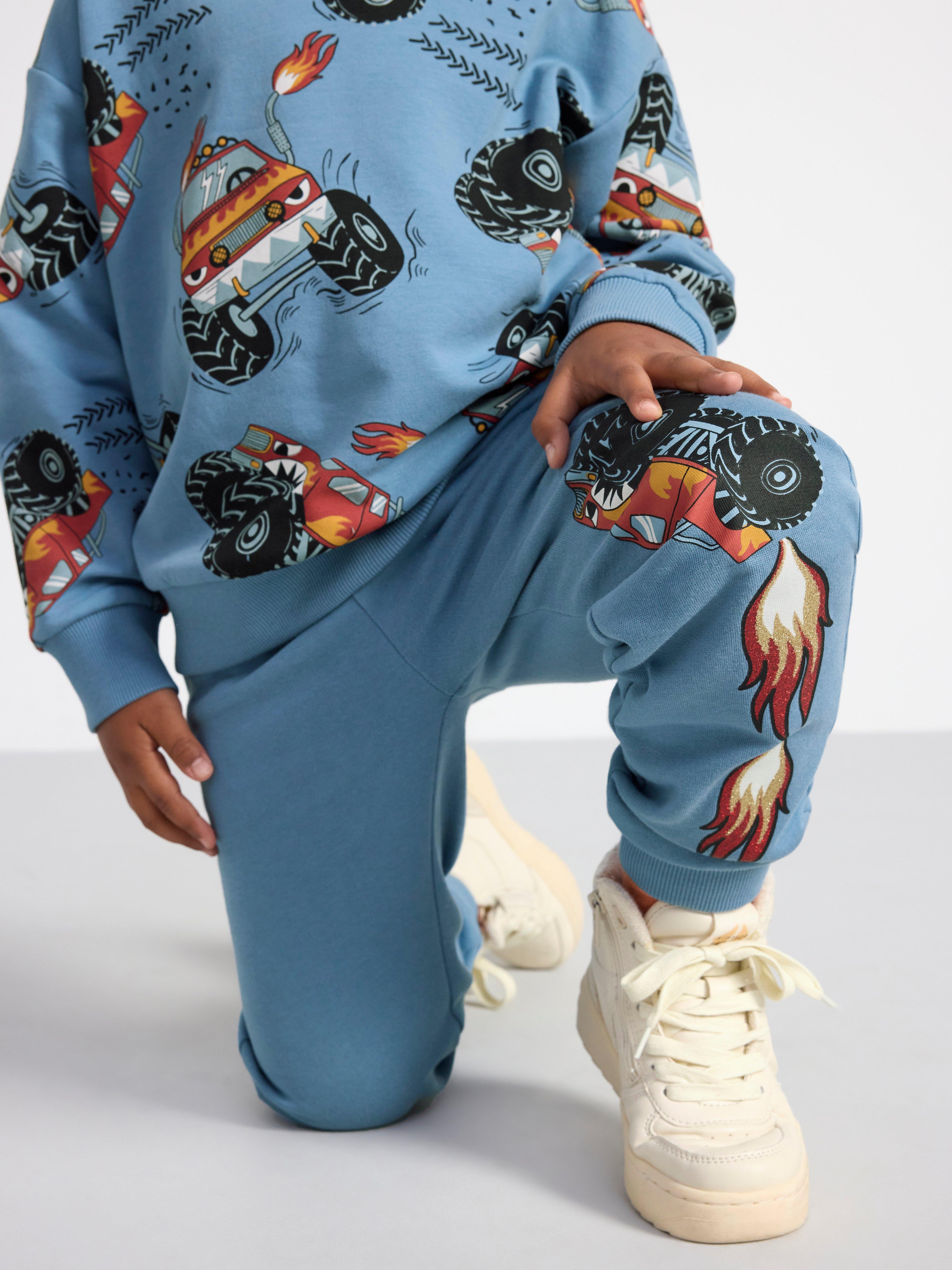 Joggers with monstertruck Light Dusty Blue
