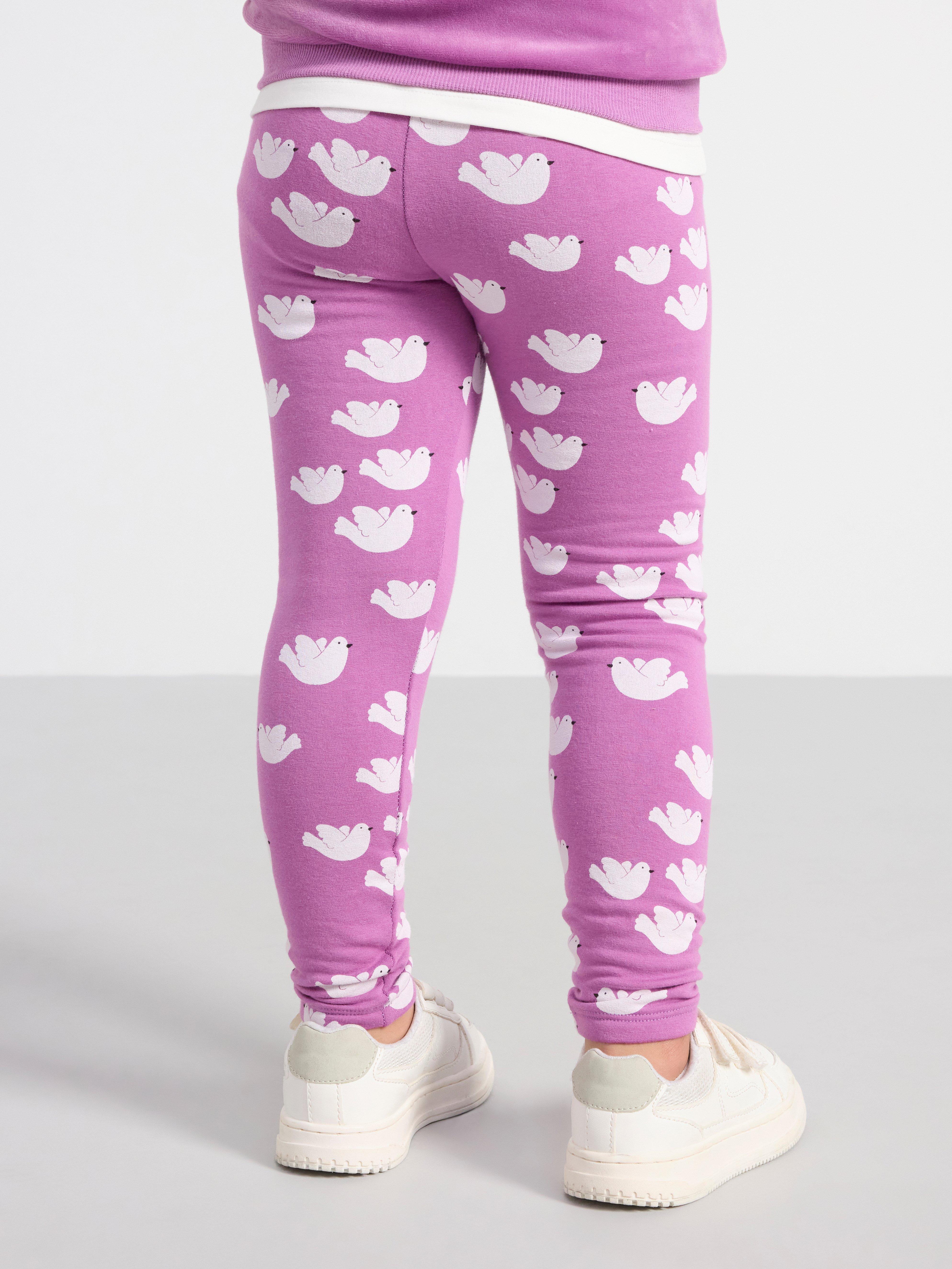 Leggings with allover pattern Dark Dusty Lilac