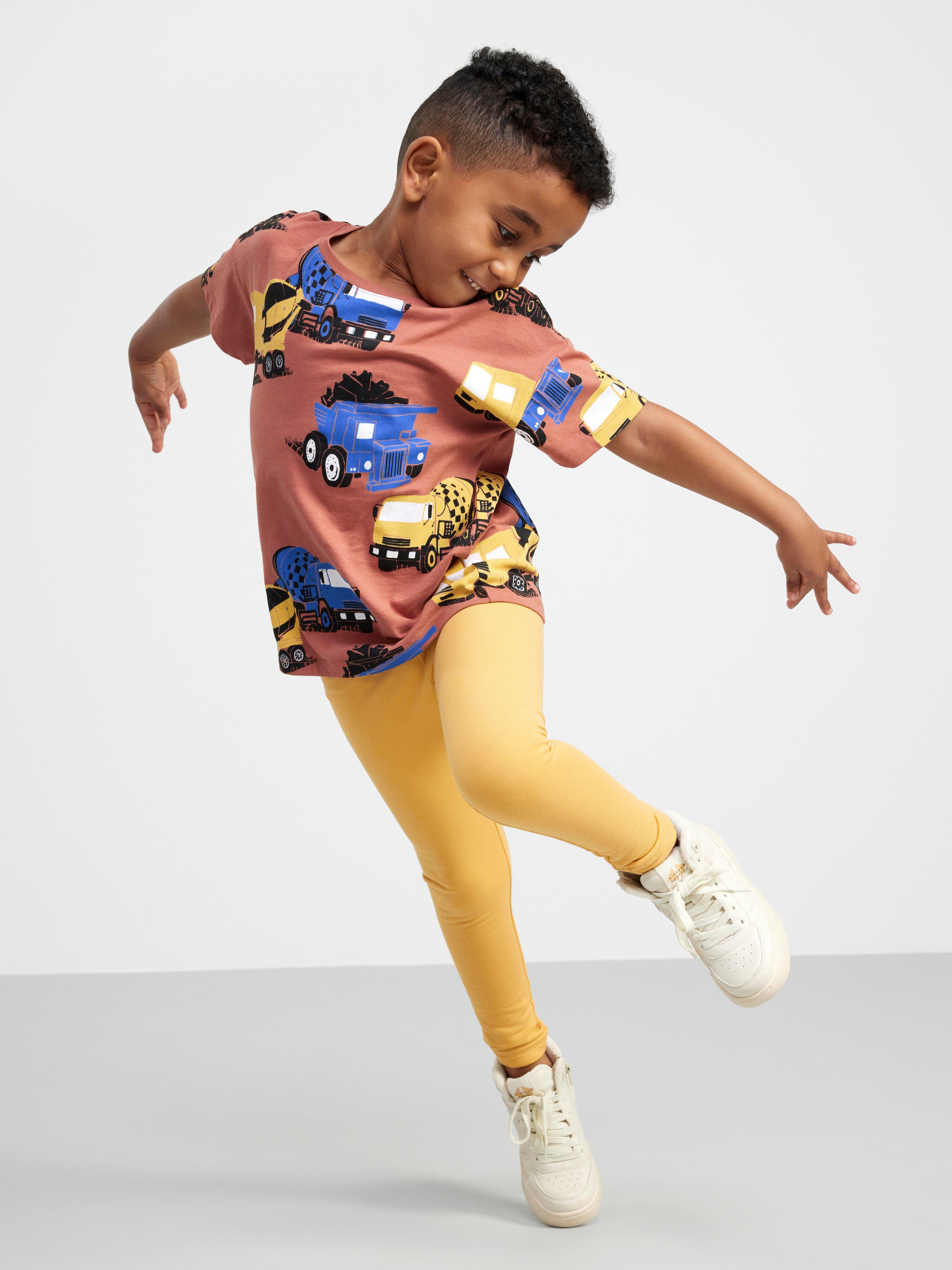 Extra durable leggings with brushed inside Light Dusty Yellow