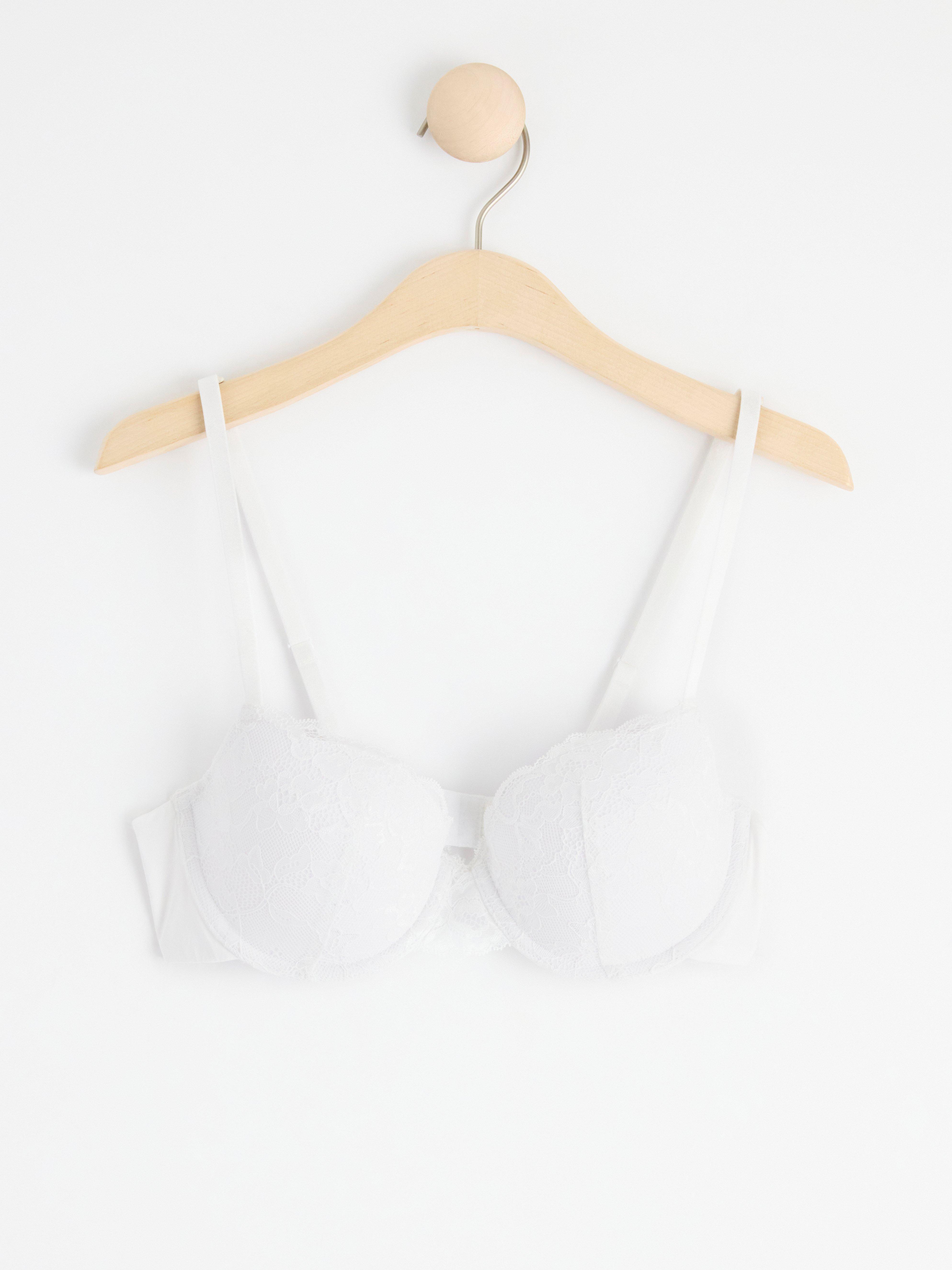 Akleja balconette bra with lace White