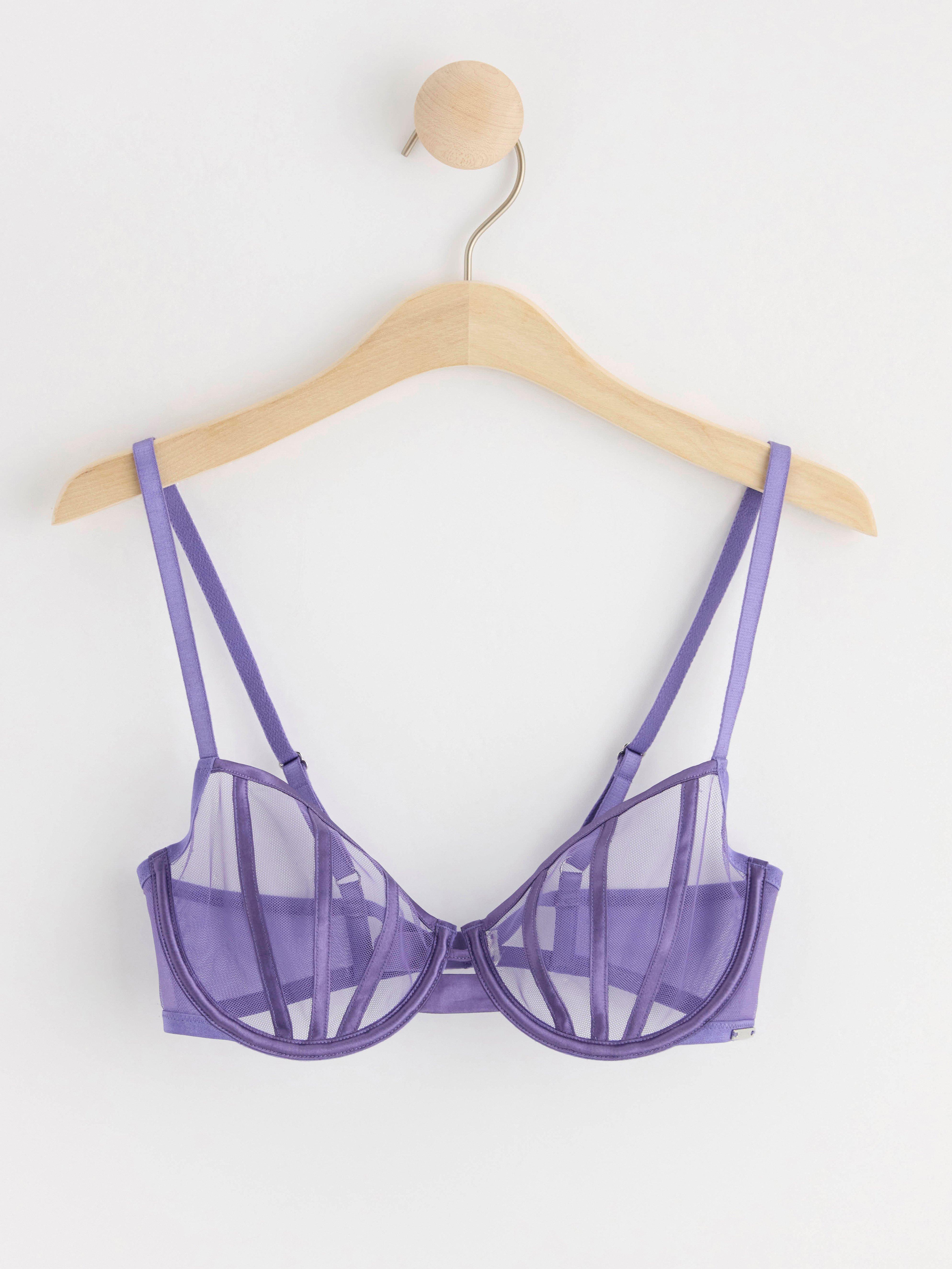 Senna unpadded bra with mesh Lilac