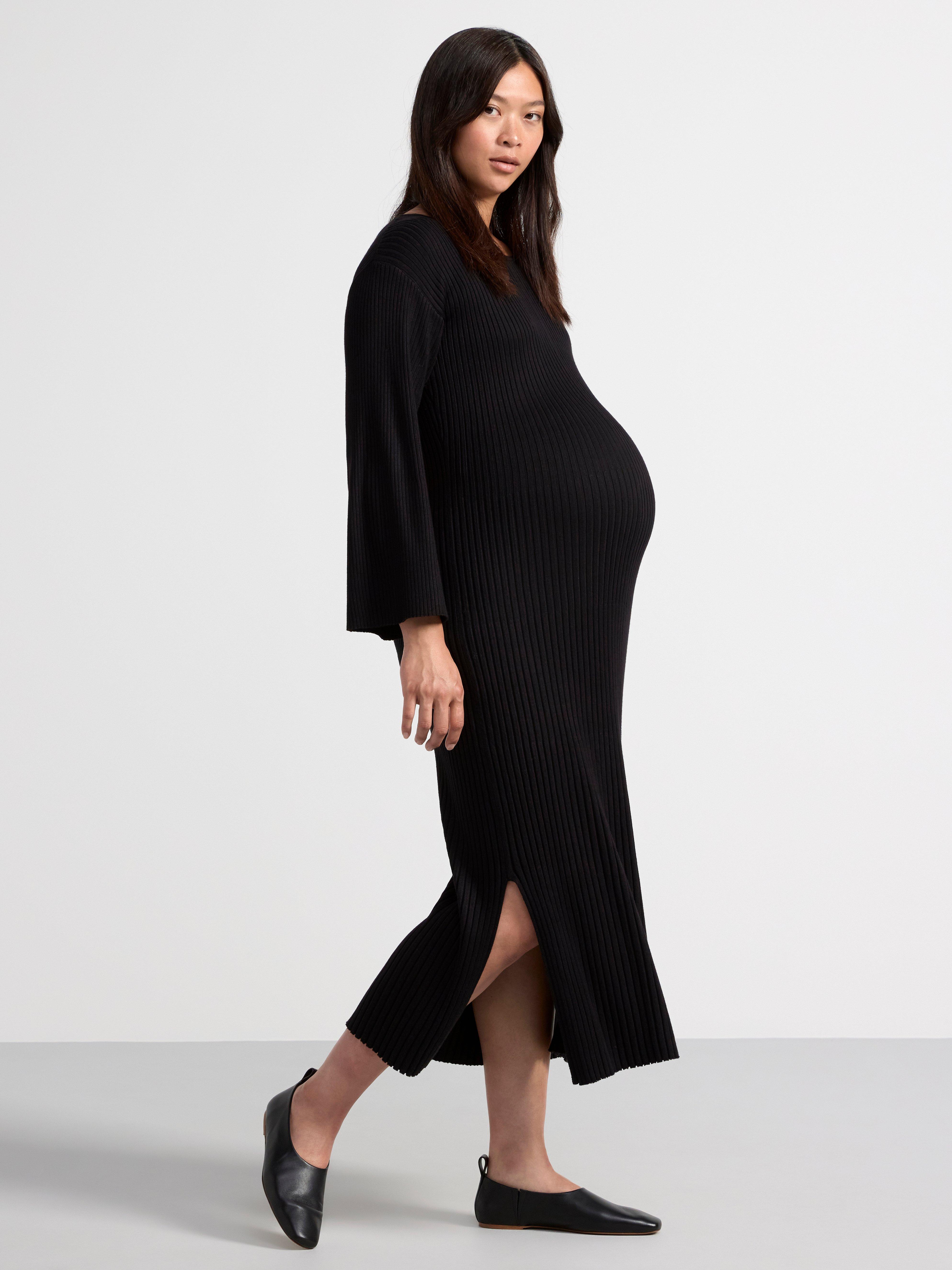 MOM Rib-knitted midi dress Black