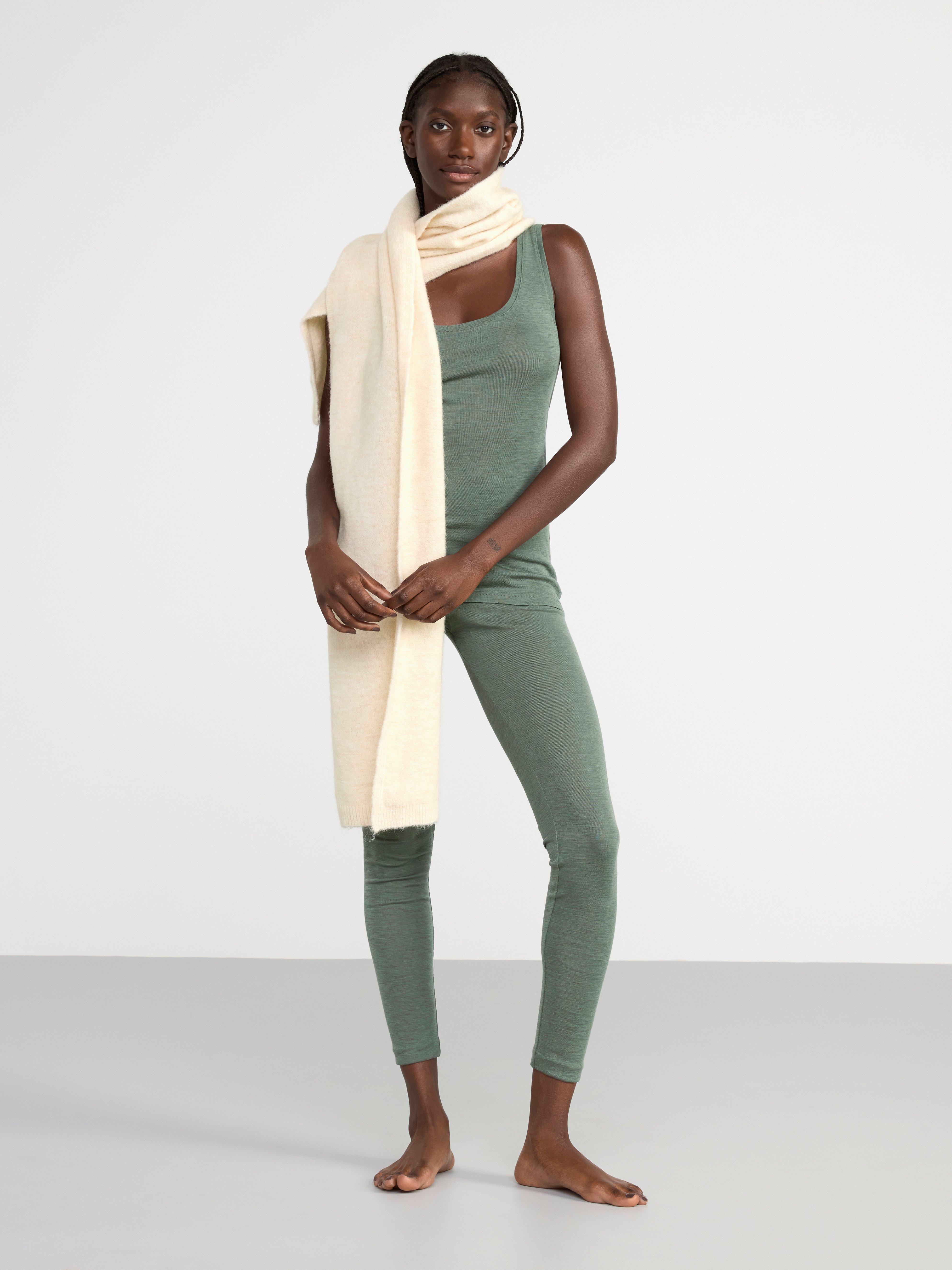 Tank top in merino wool Dark Green