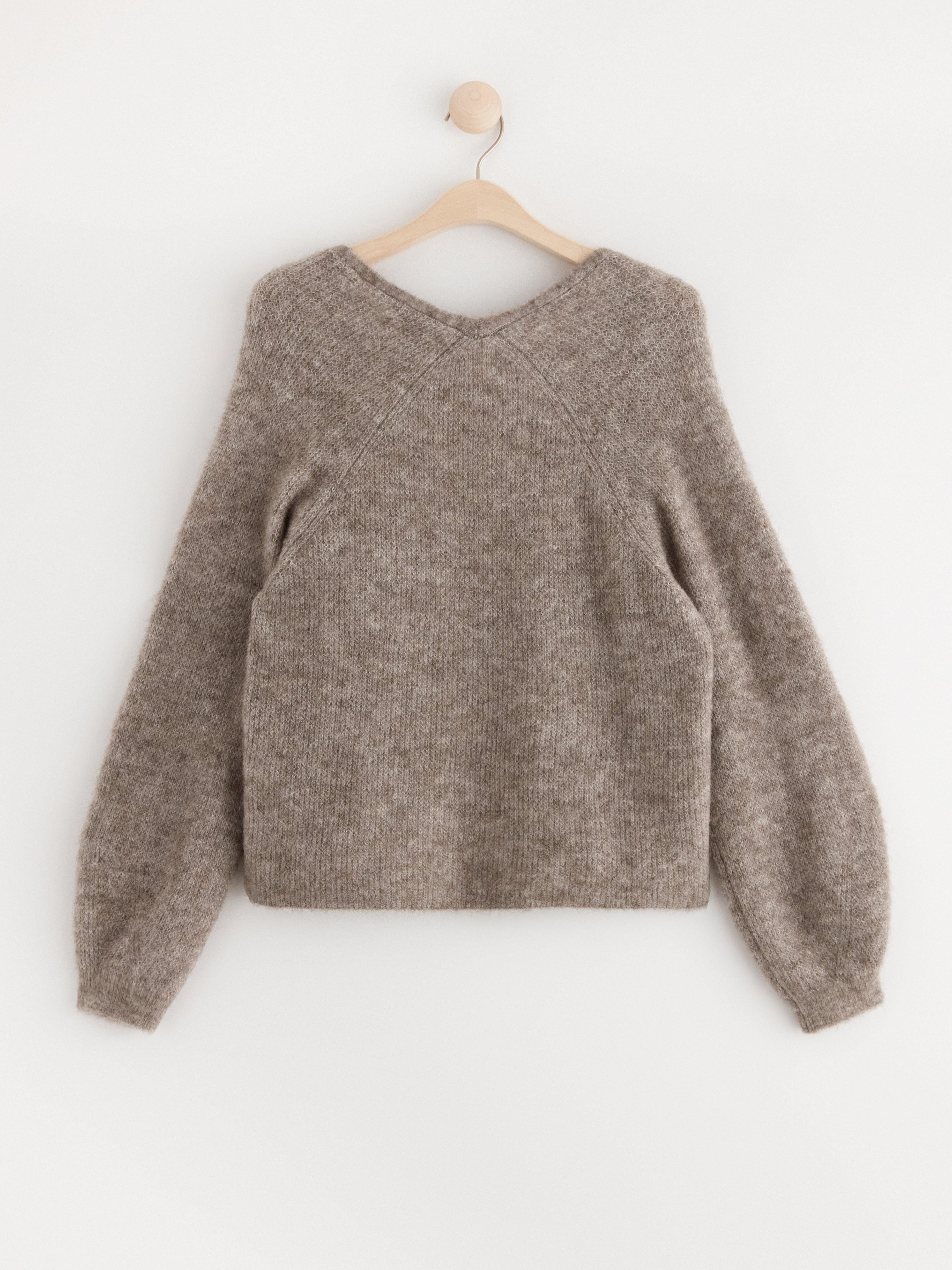 Cardigan in wool blend Brown melange