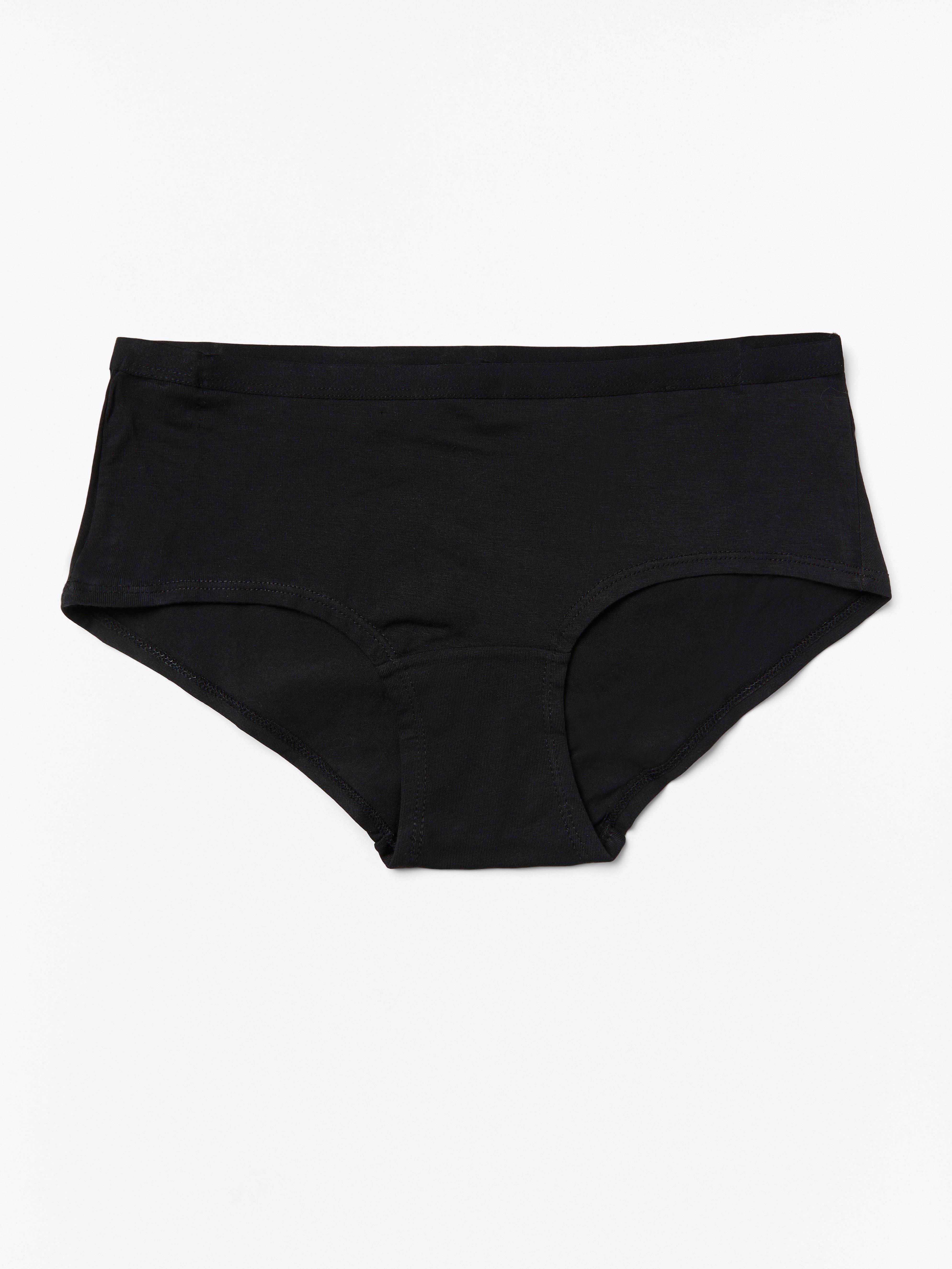Regular waist cotton brief Black