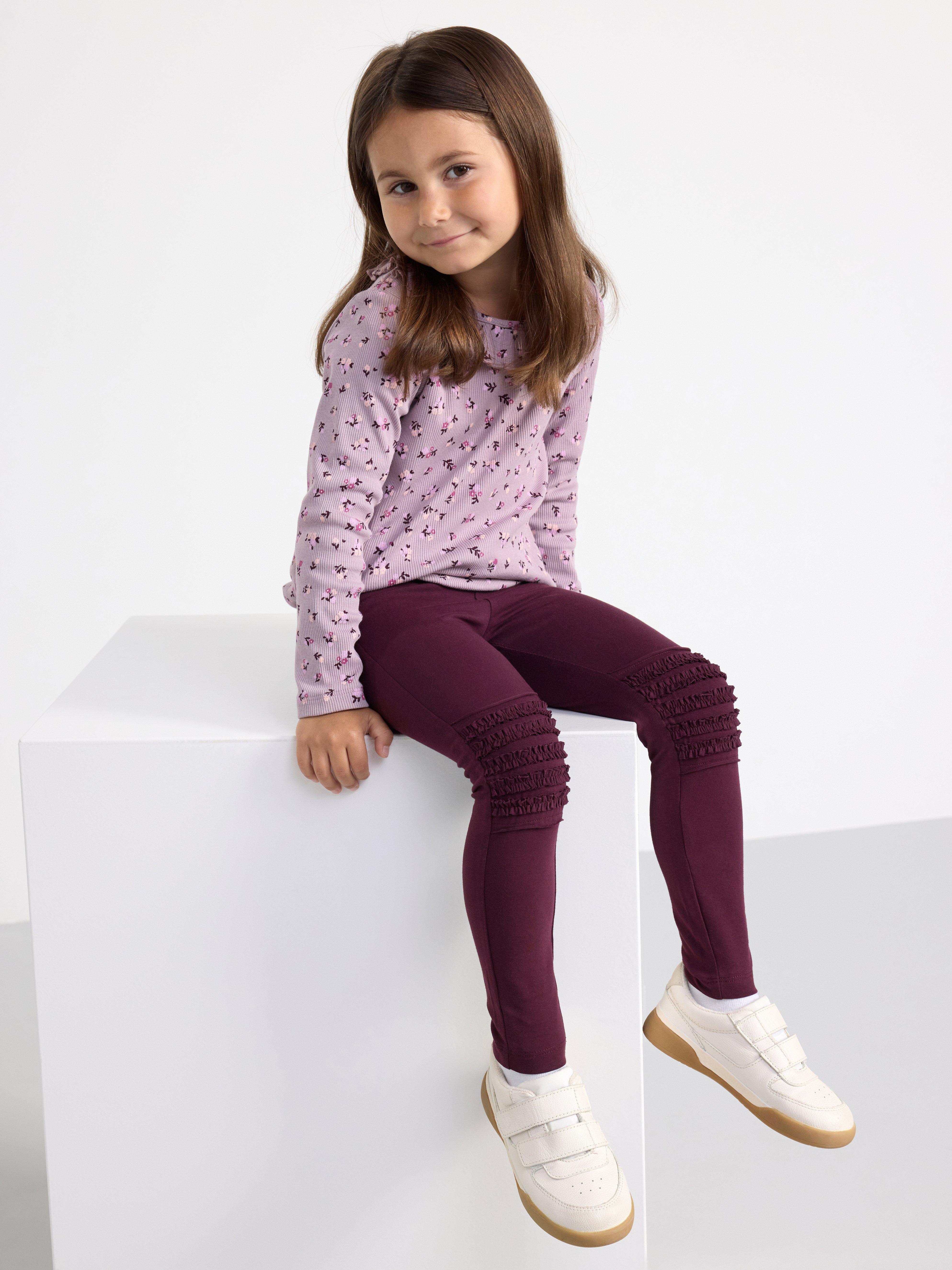 2-pack Leggings with frill Dark Lilac