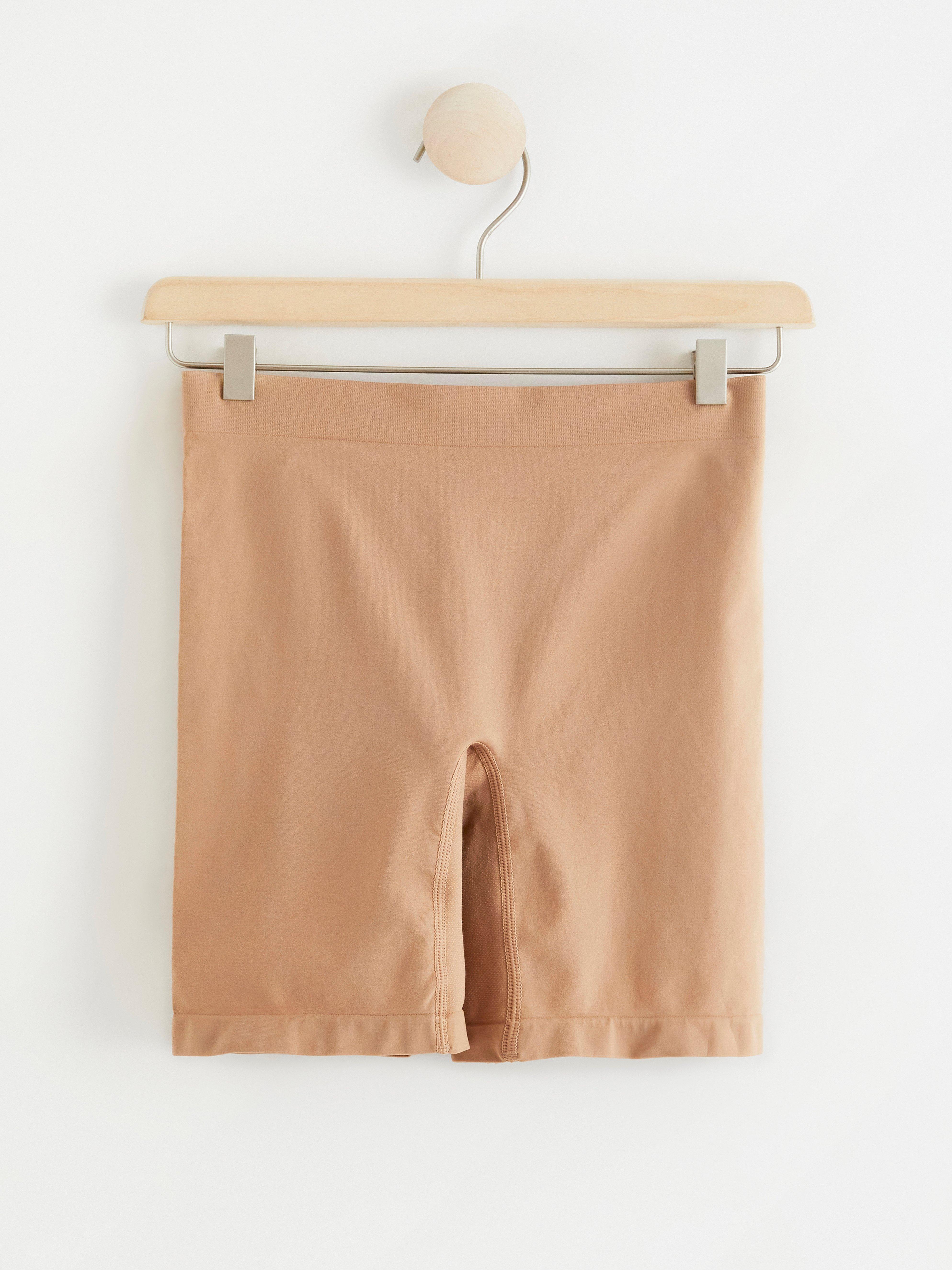 High waist seamless biker briefs Beige