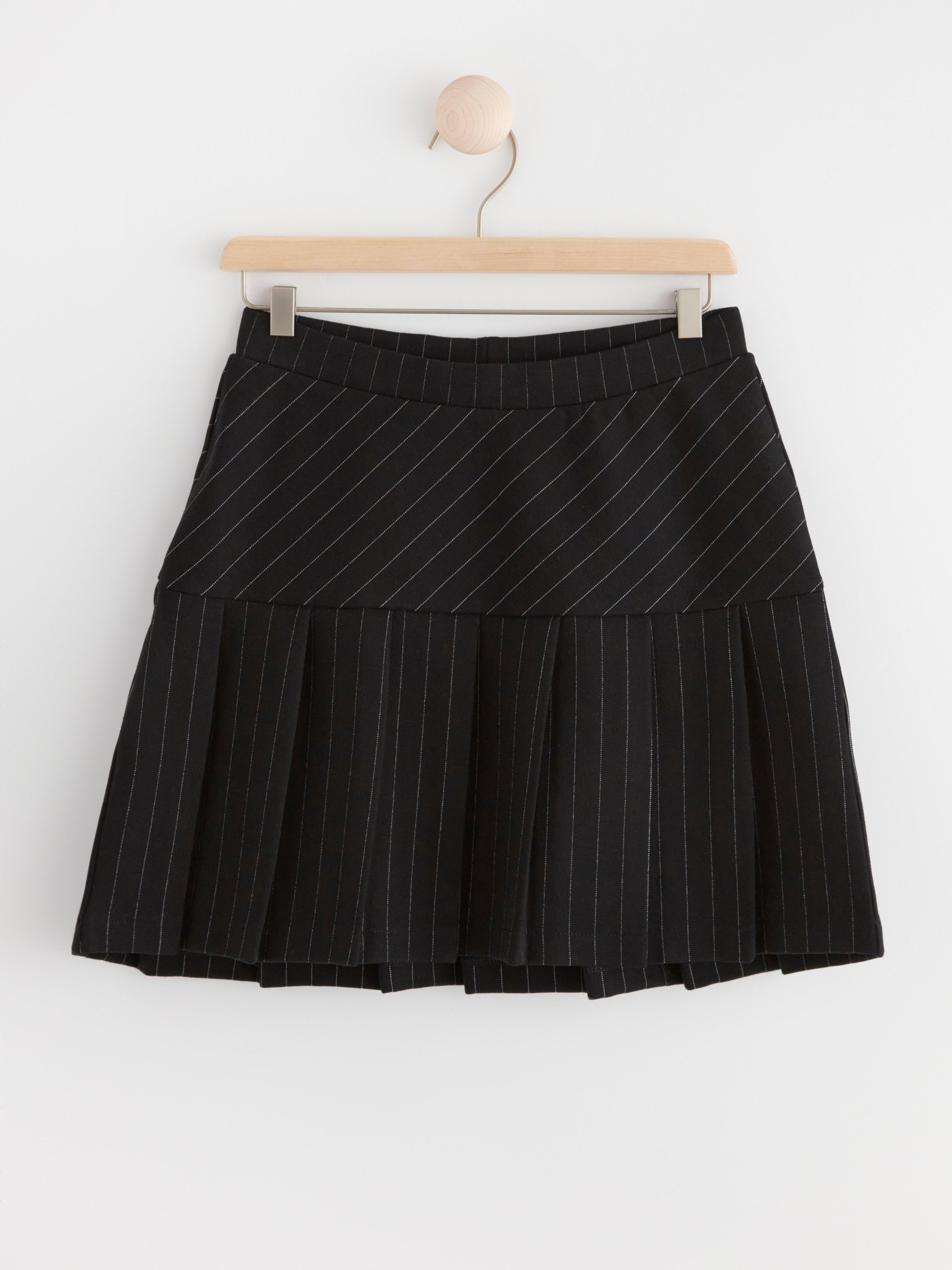 Pinstripe skirt Black