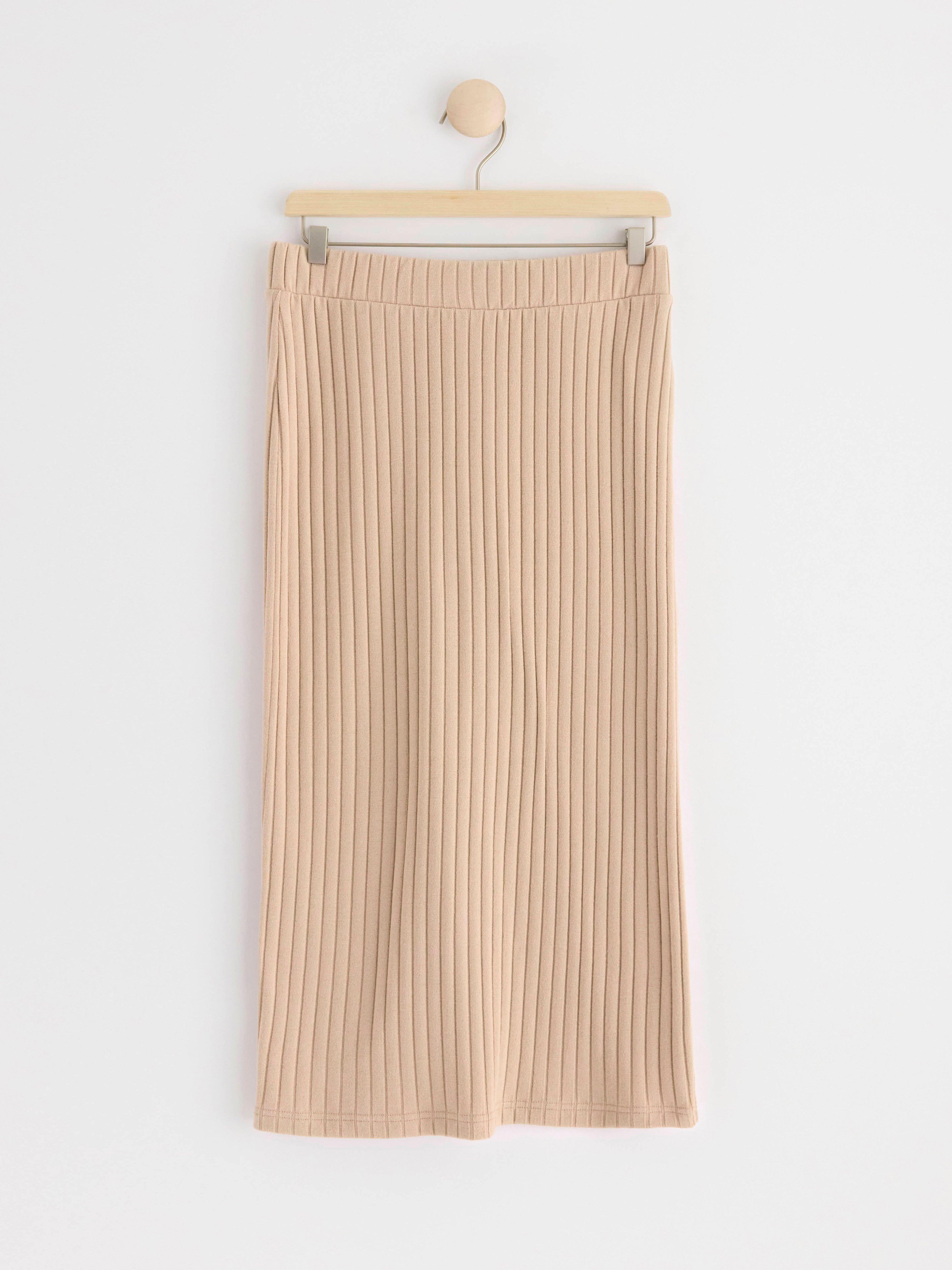 Ribbed skirt Beige