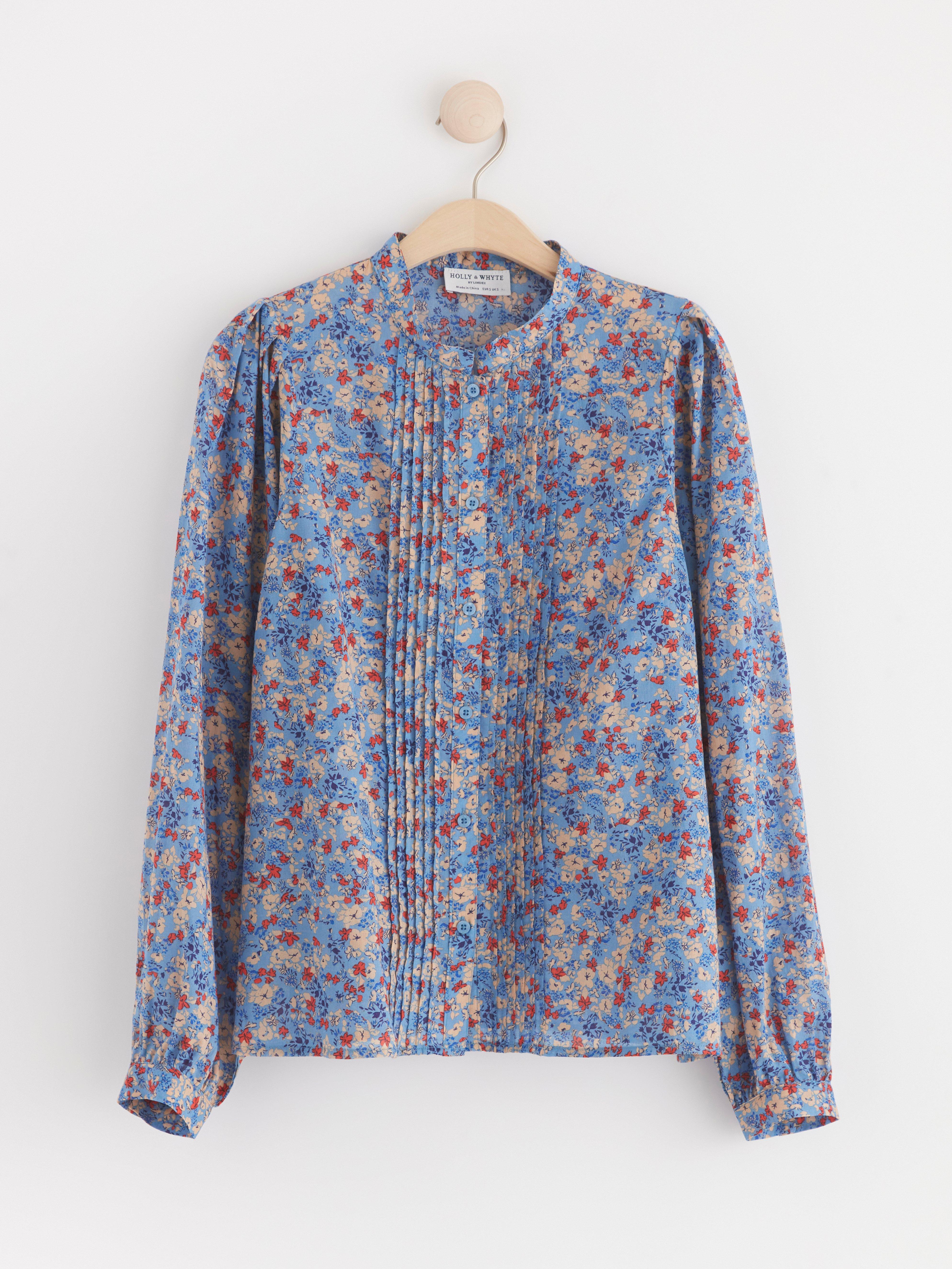 Blouse with flowerprint Light Blue