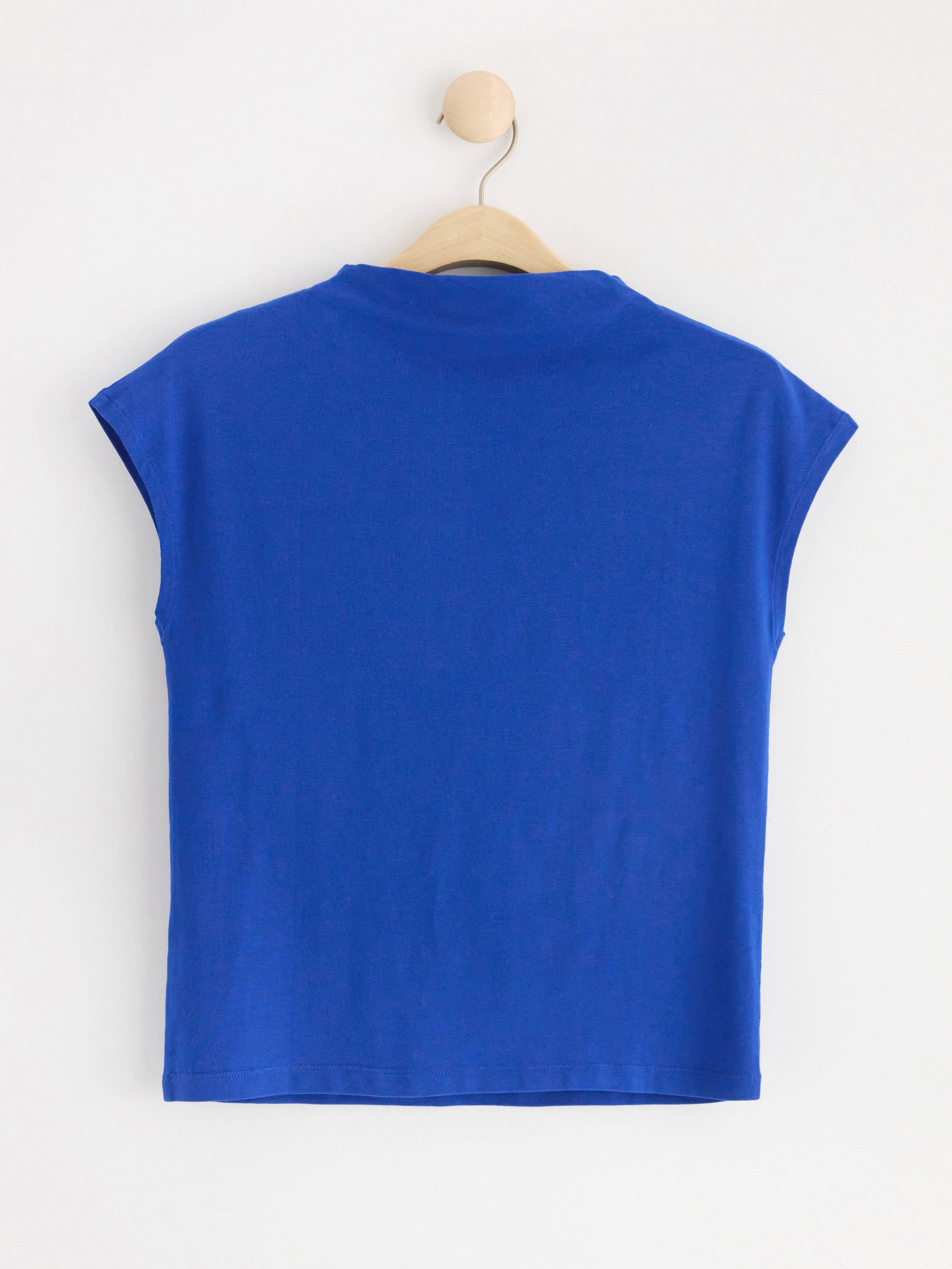 Short sleeve fitted top blue