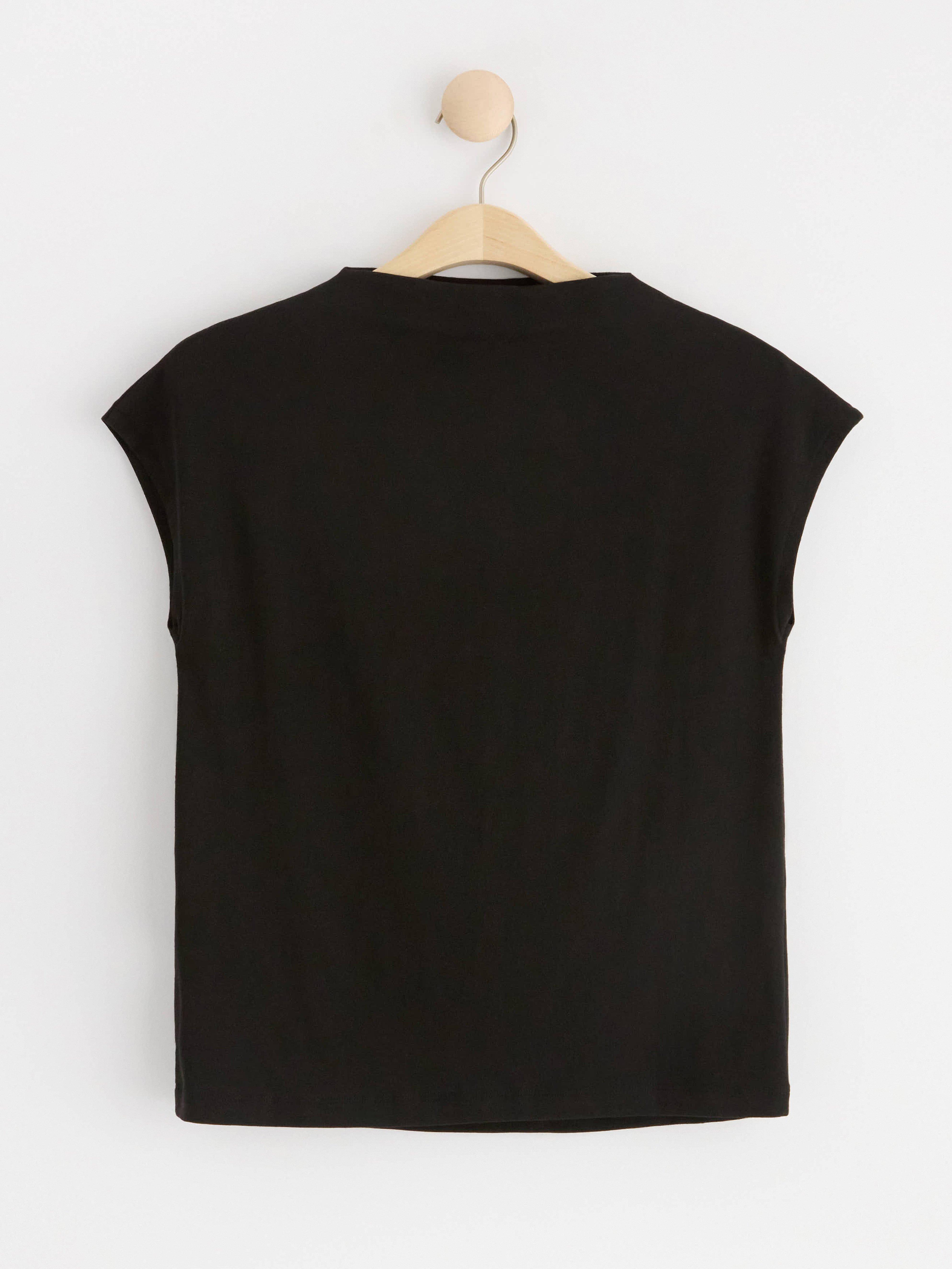 Short sleeve fitted top Black
