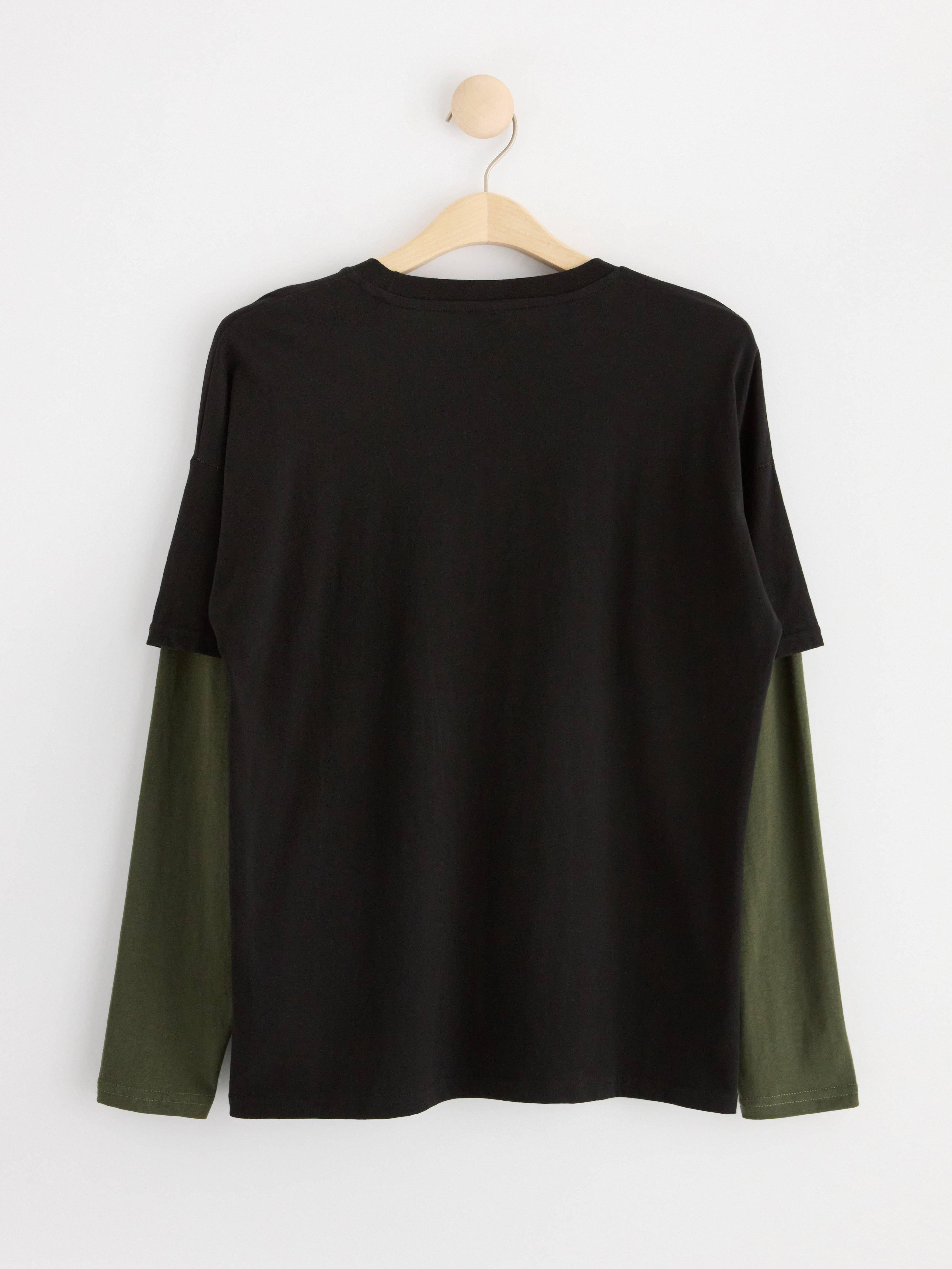 Long sleeve top with space print Black