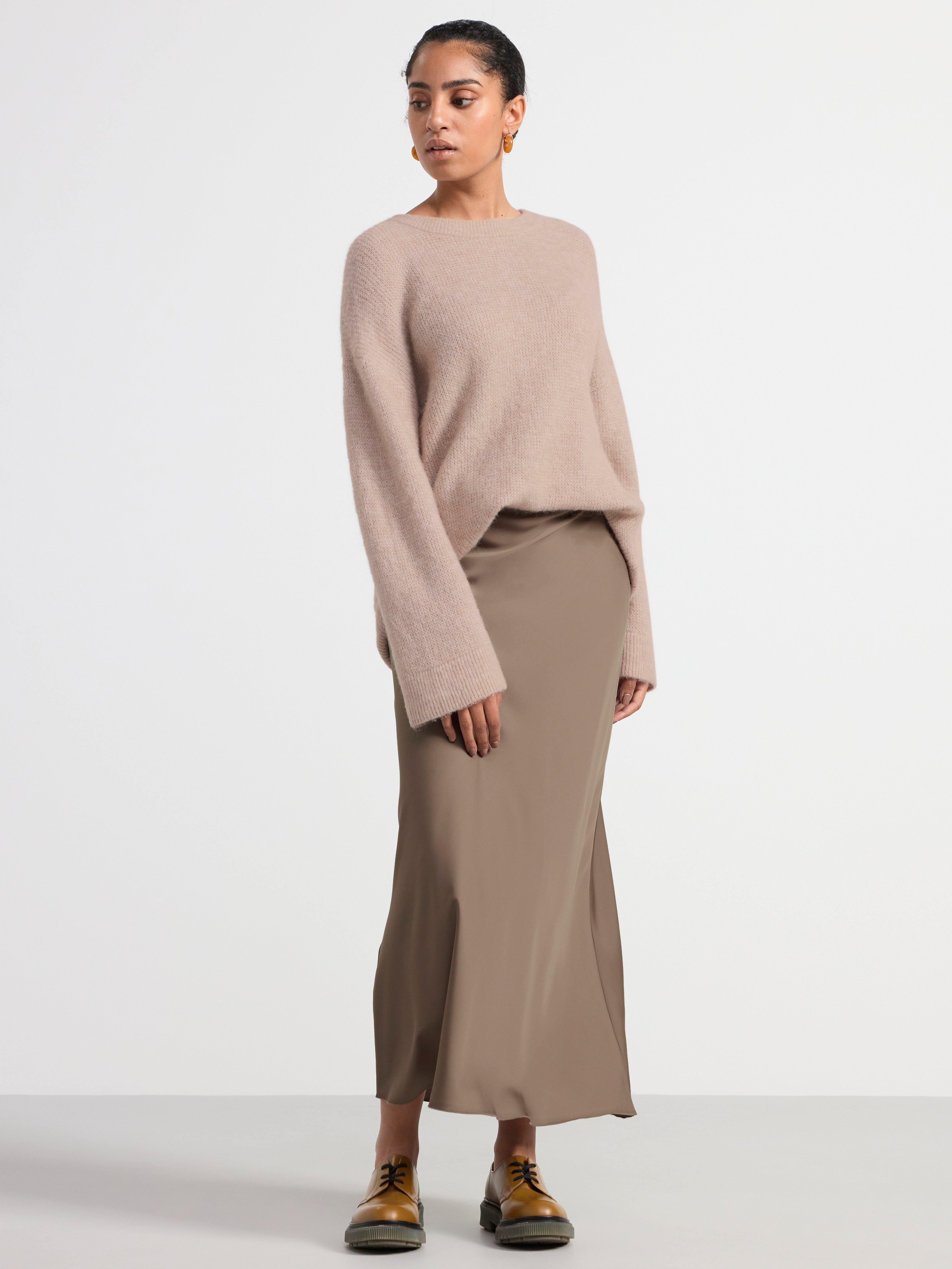 Satin maxi skirt Dusty Khaki