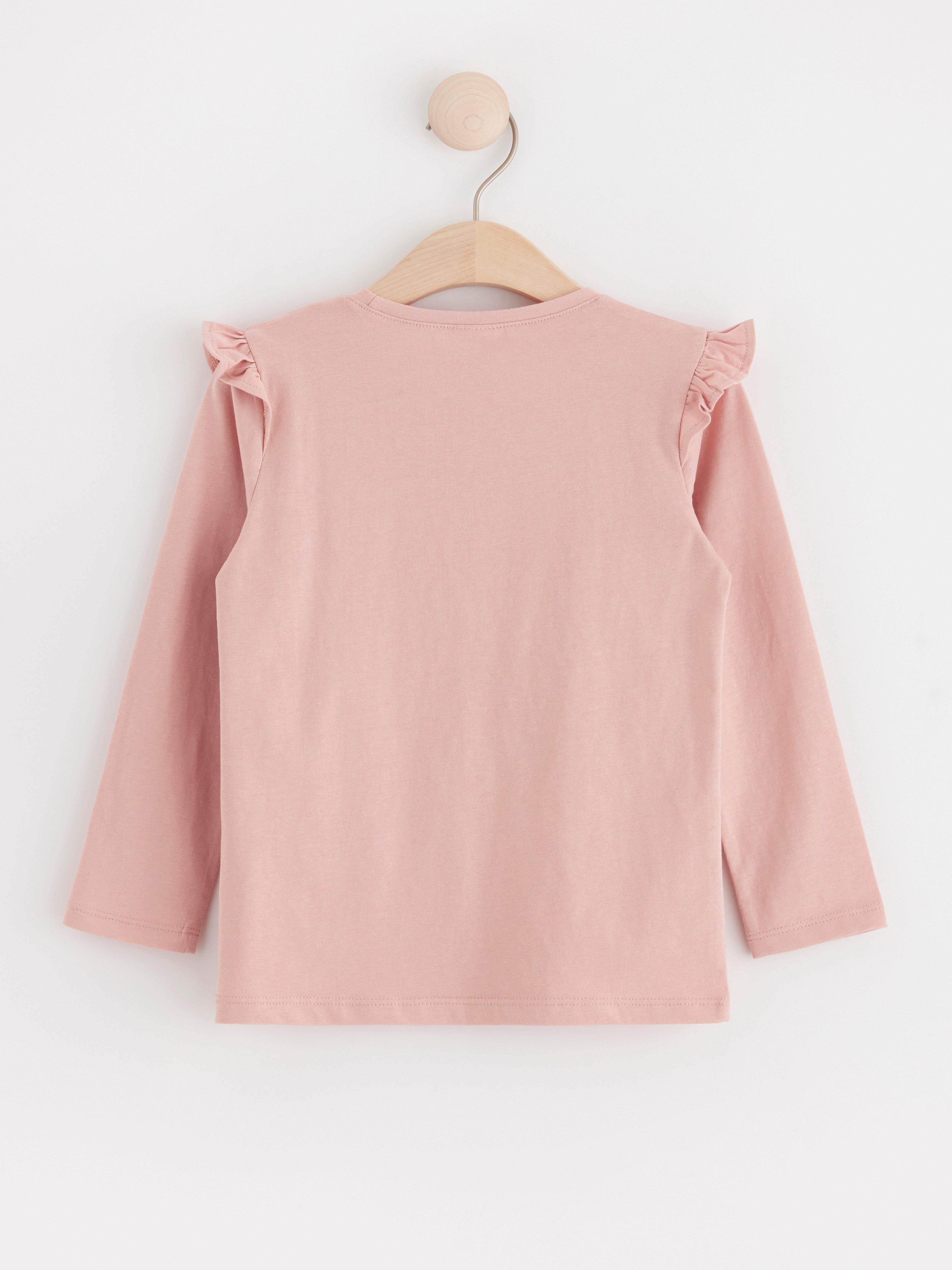 Long sleeve top with butterfly Dusty Pink