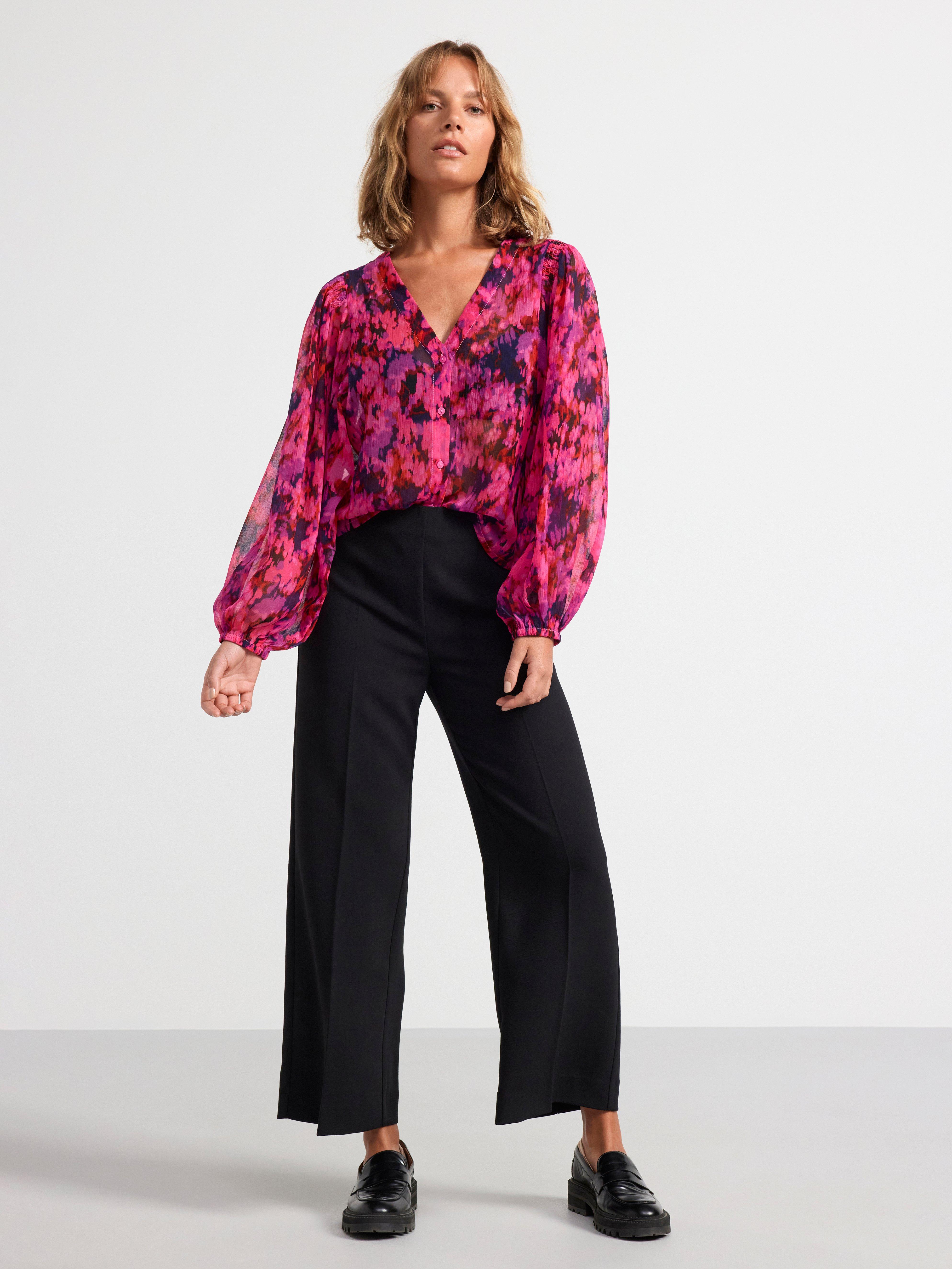 Blouse in chiffon Dark Pink
