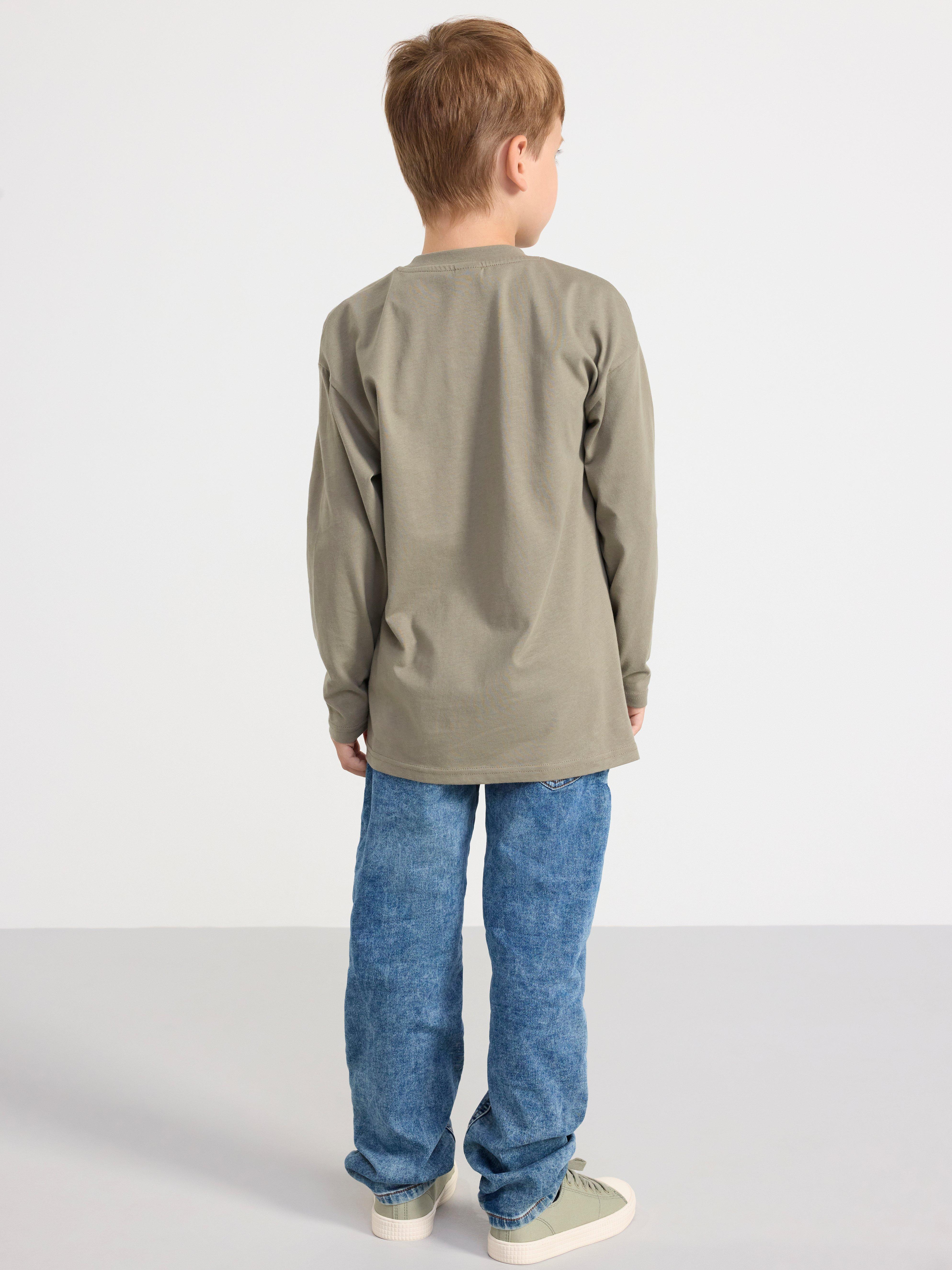 Top with print Light Dusty Khaki