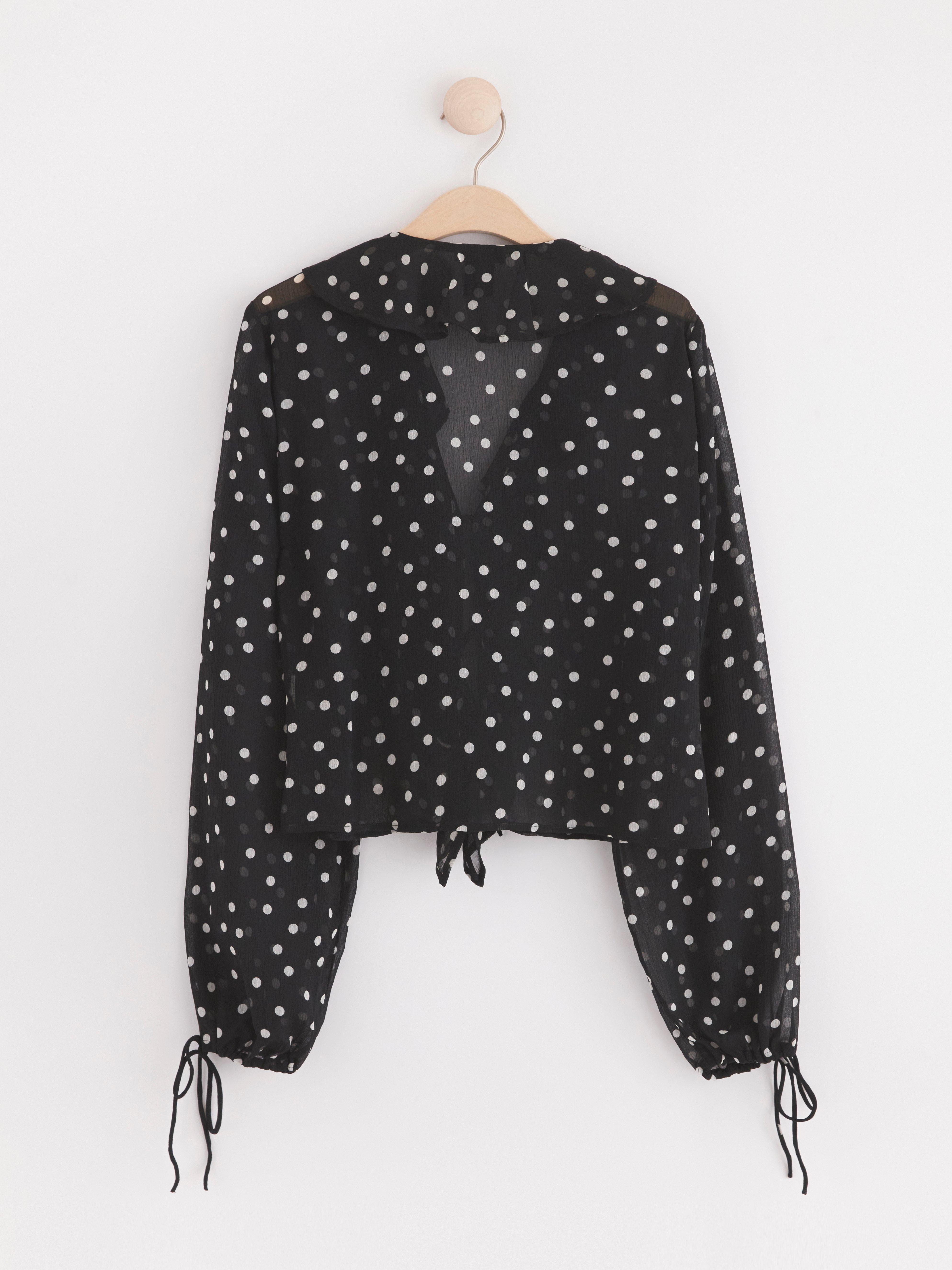 Blouse in chiffon Black