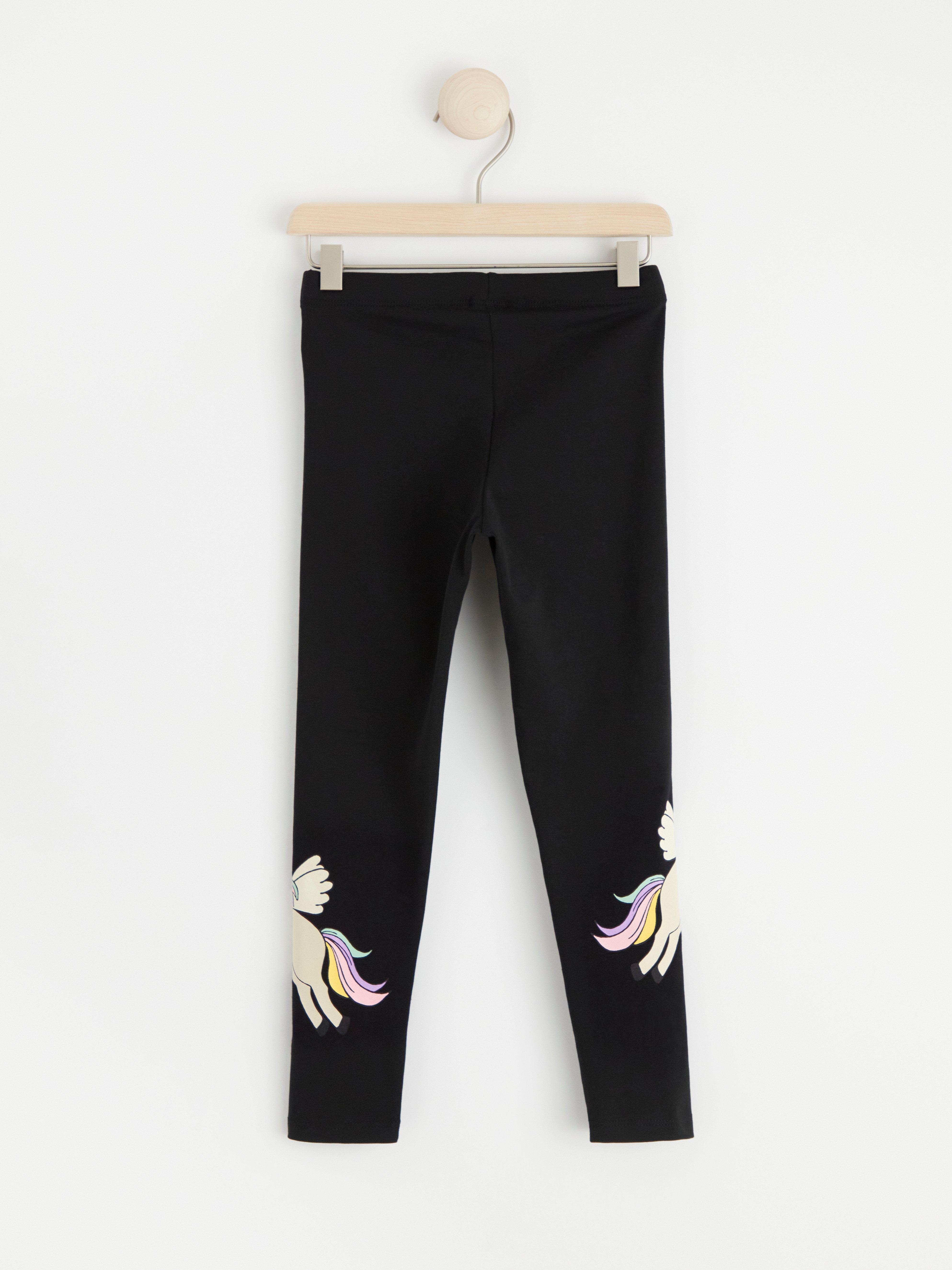 Leggings with unicorns Black