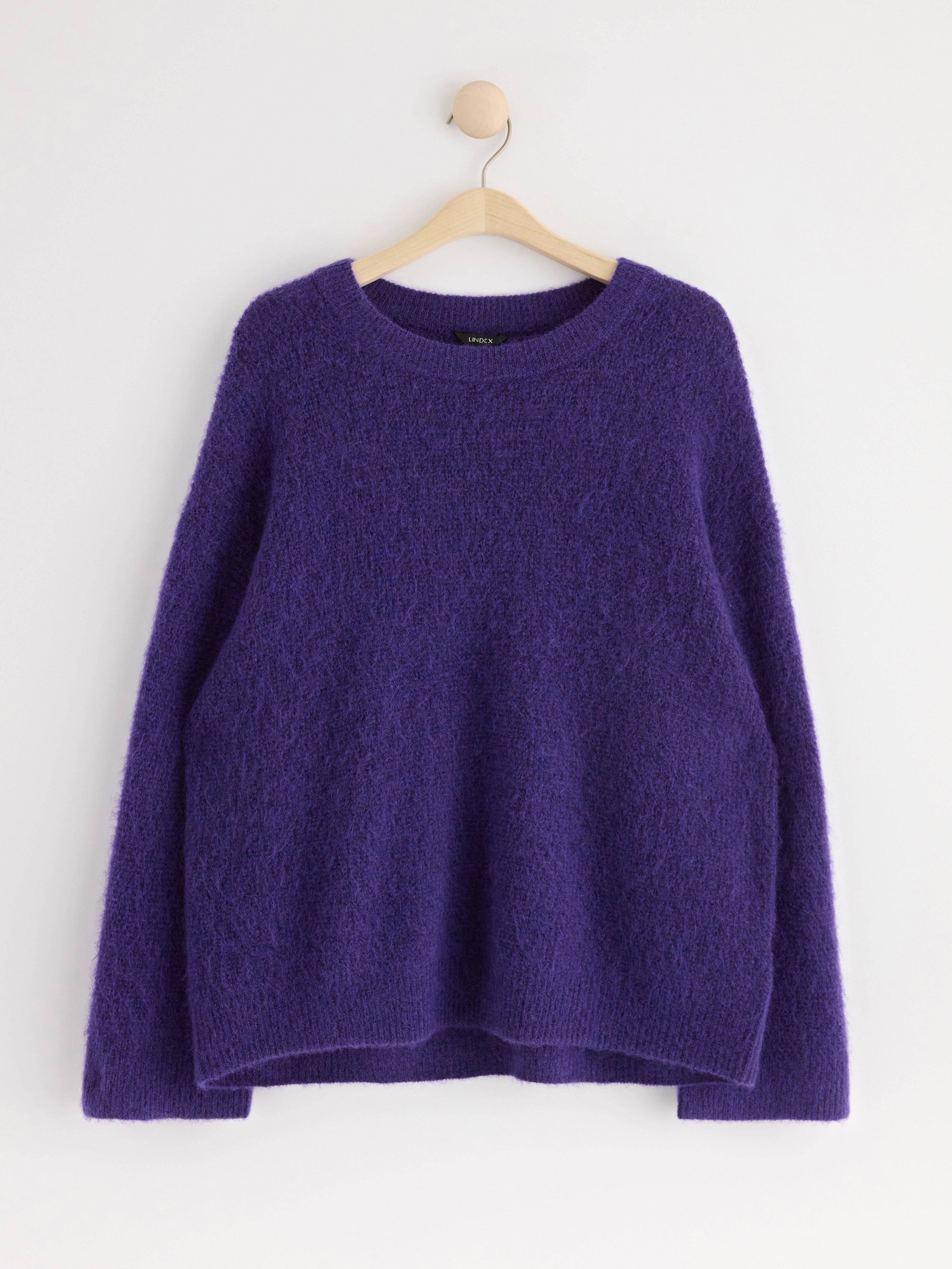 Jumper in wool blend Dark Dusty Lilac