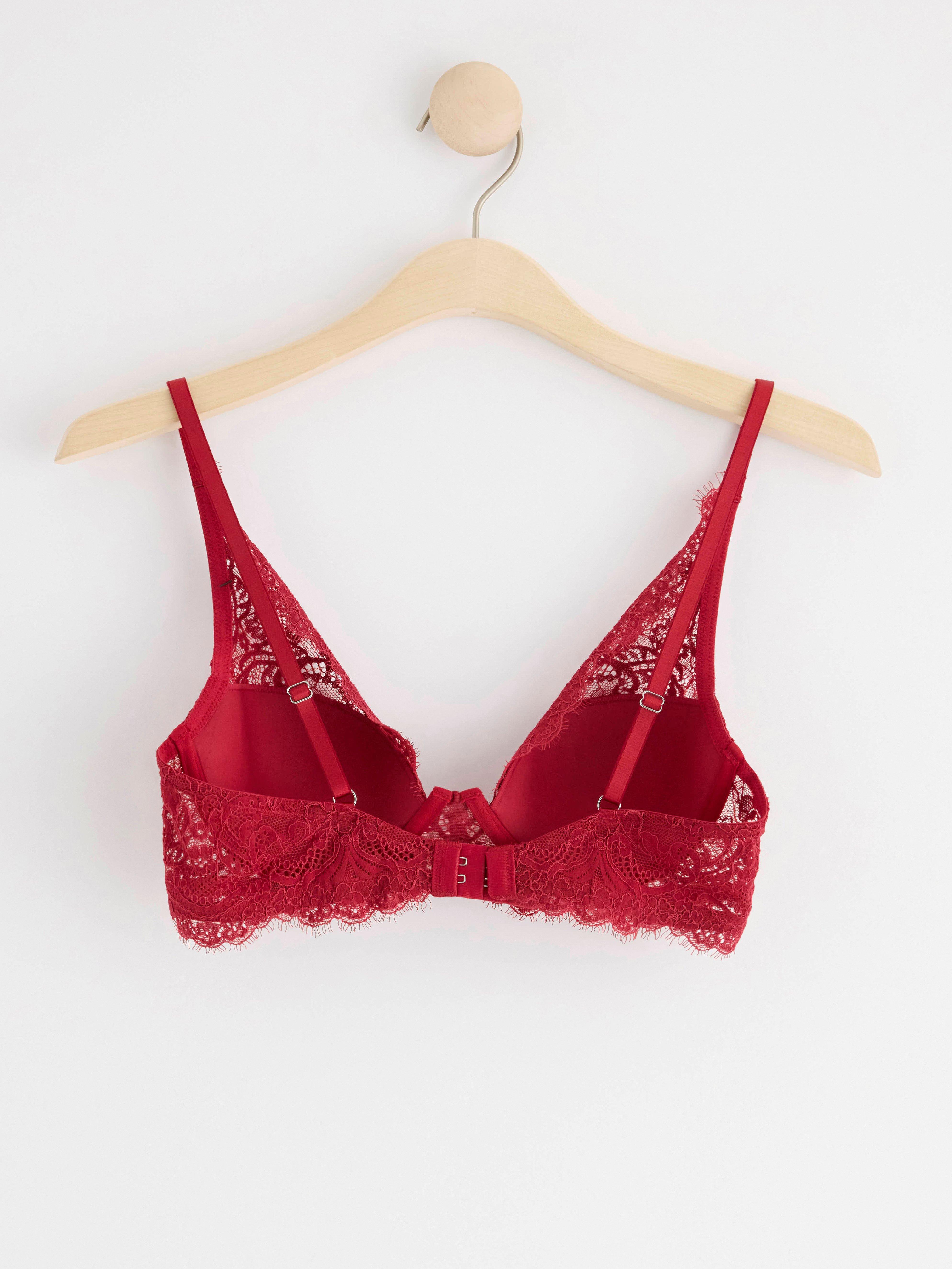 Tulip t-shirt bra with lace Dark Red