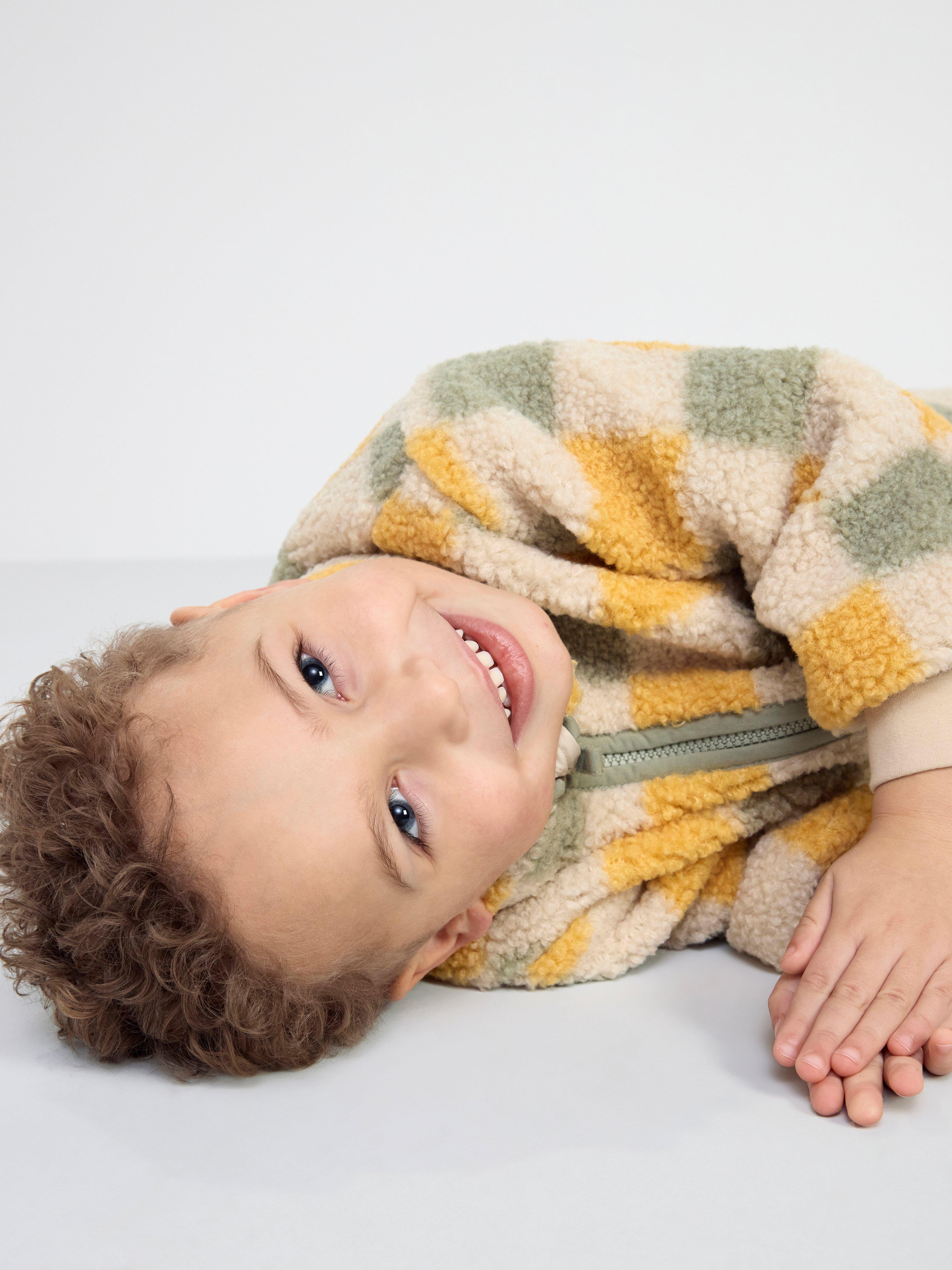 Pile jacket with pattern Light Beige