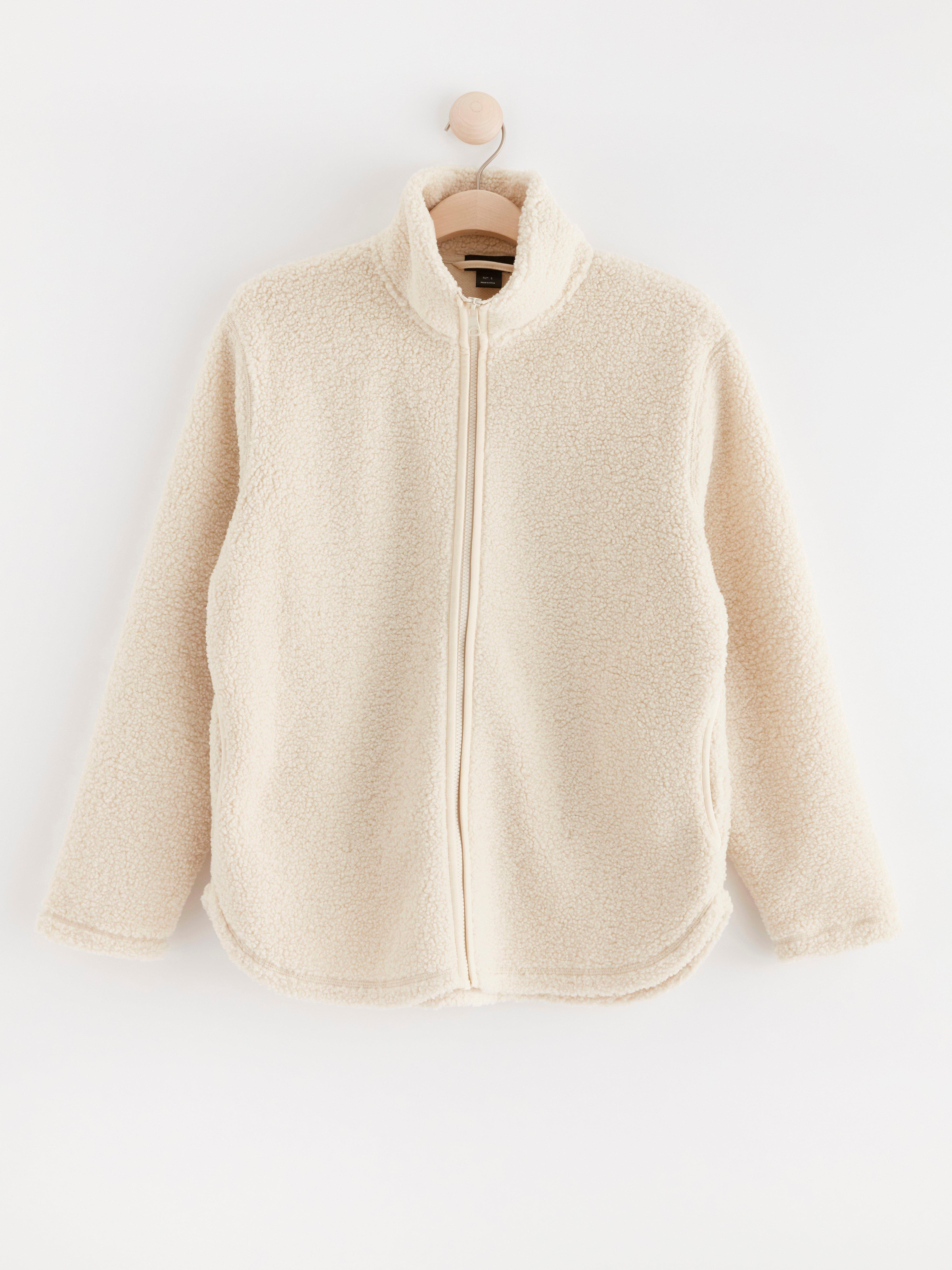 Jacket in pile Light Beige