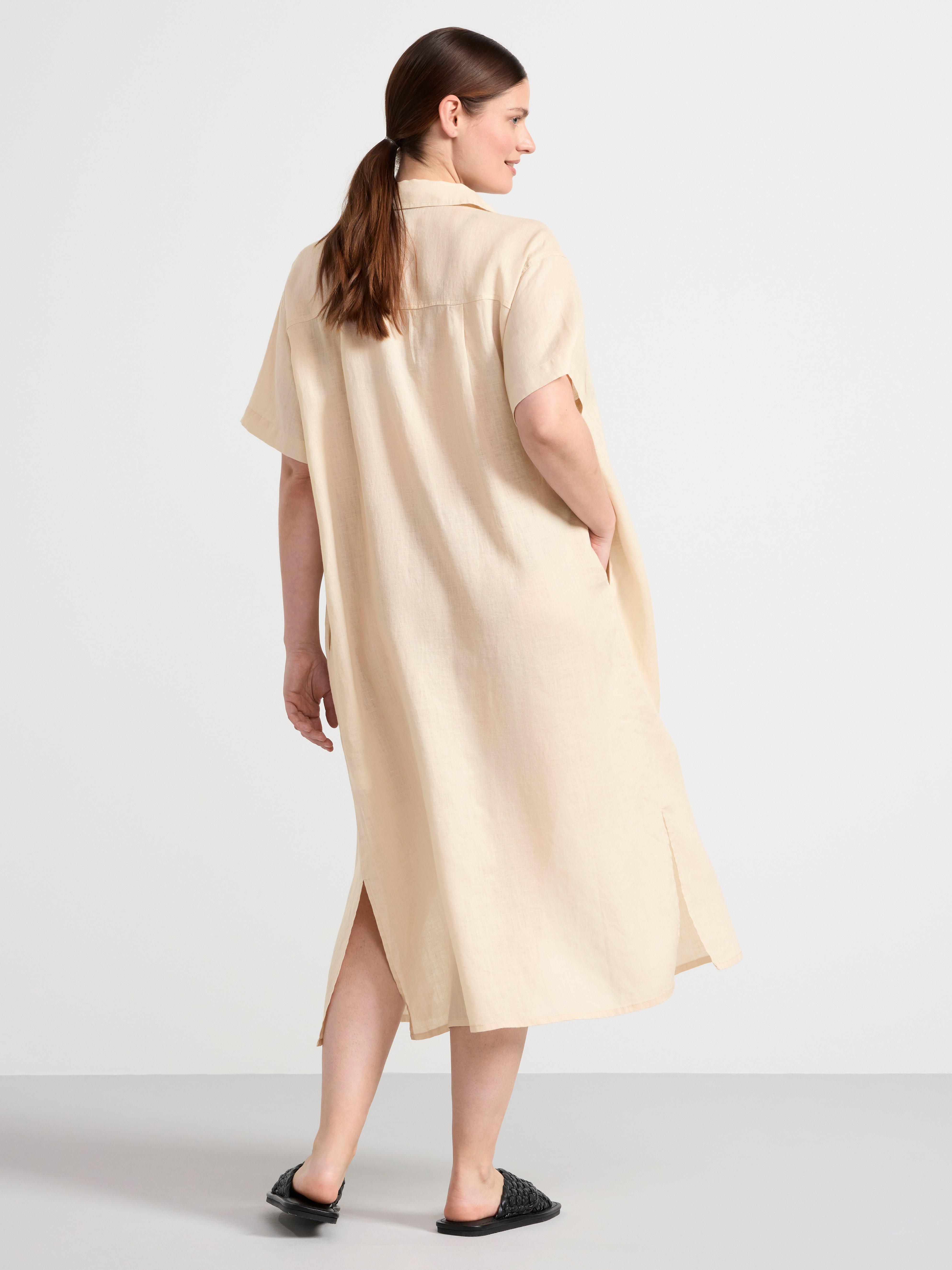 Linen shirt dress Light Beige