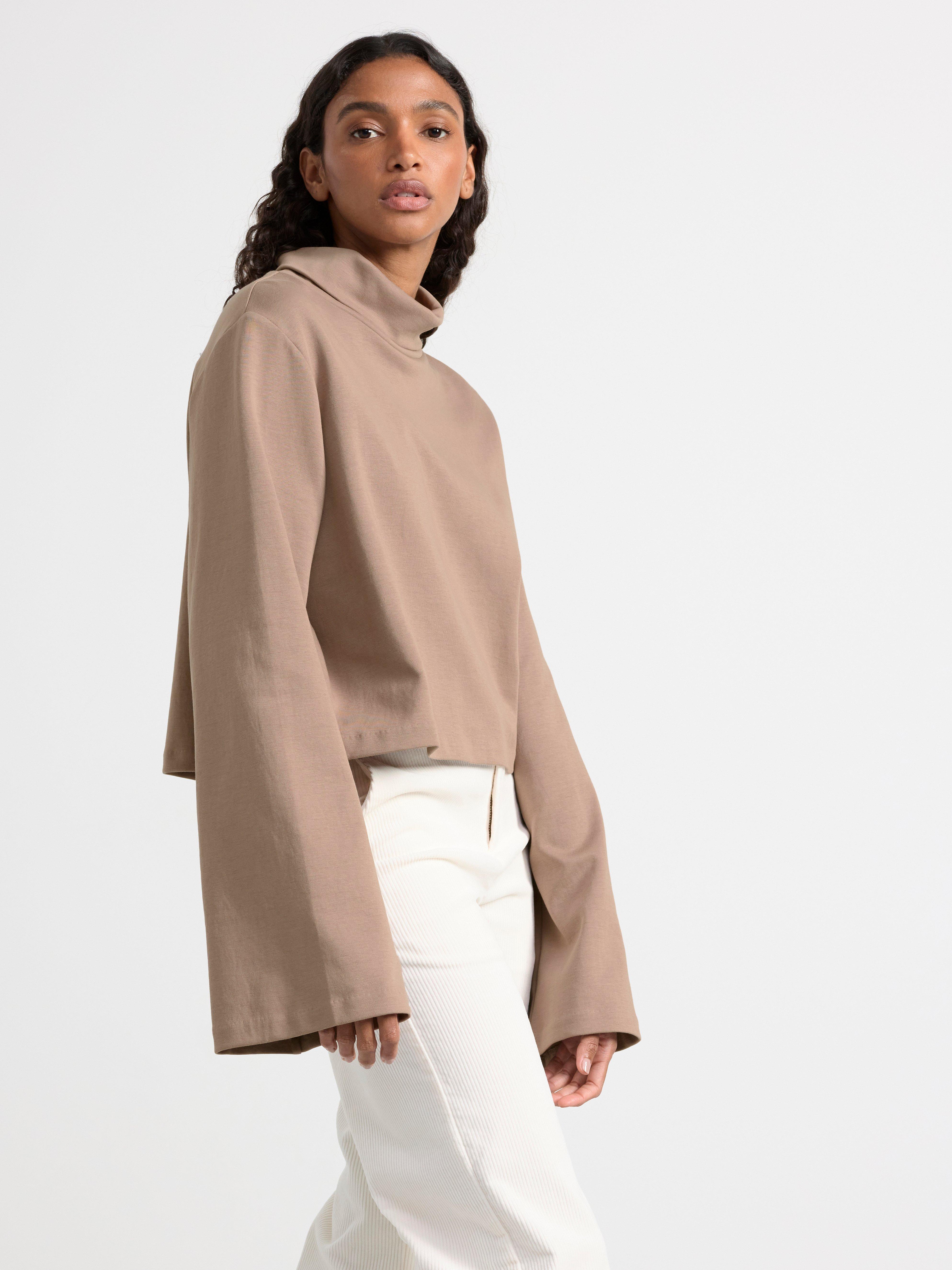 Turtle neck top Light Dusty Brown