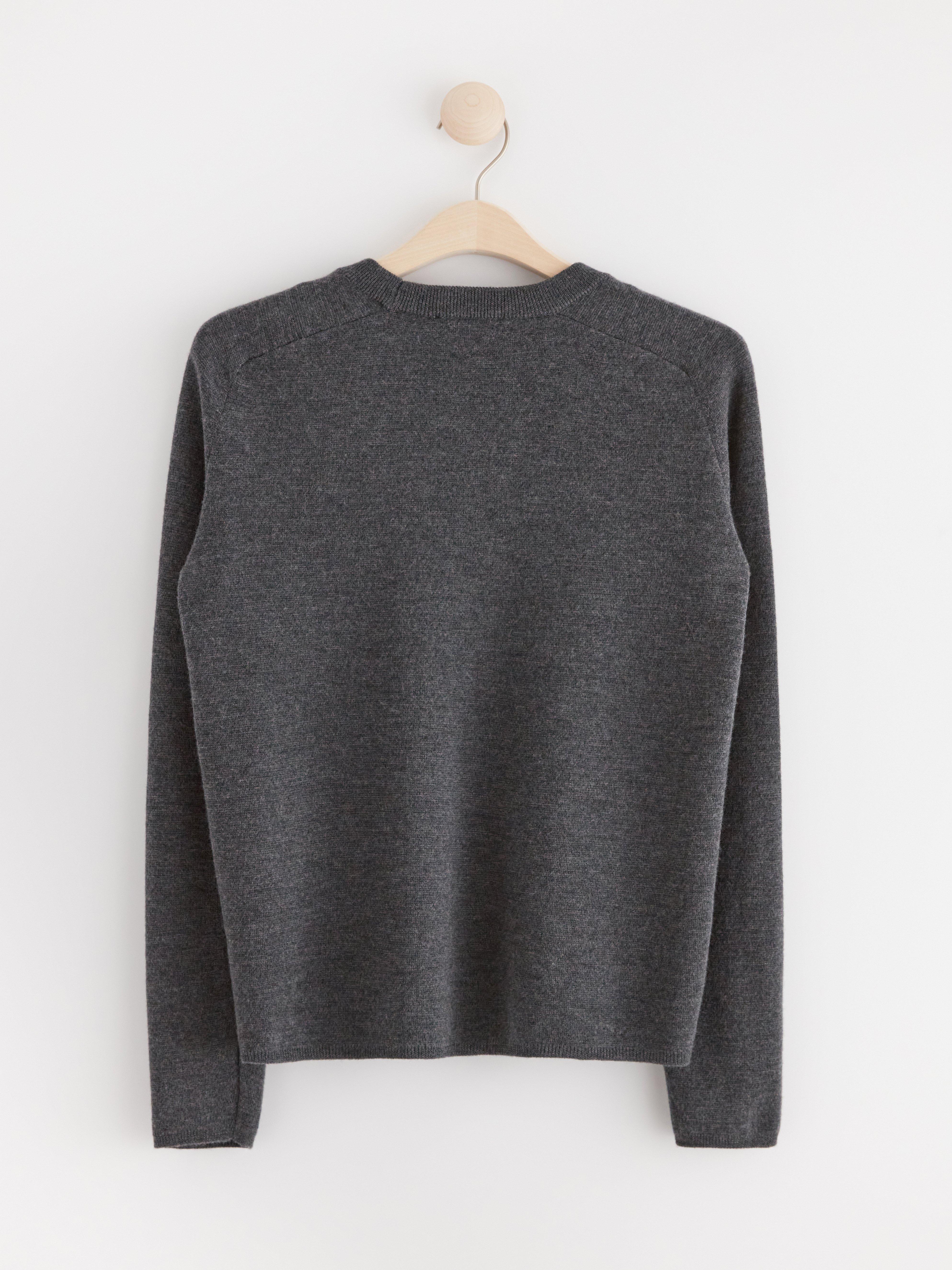 Jumper in merino wool Dark Grey Melange
