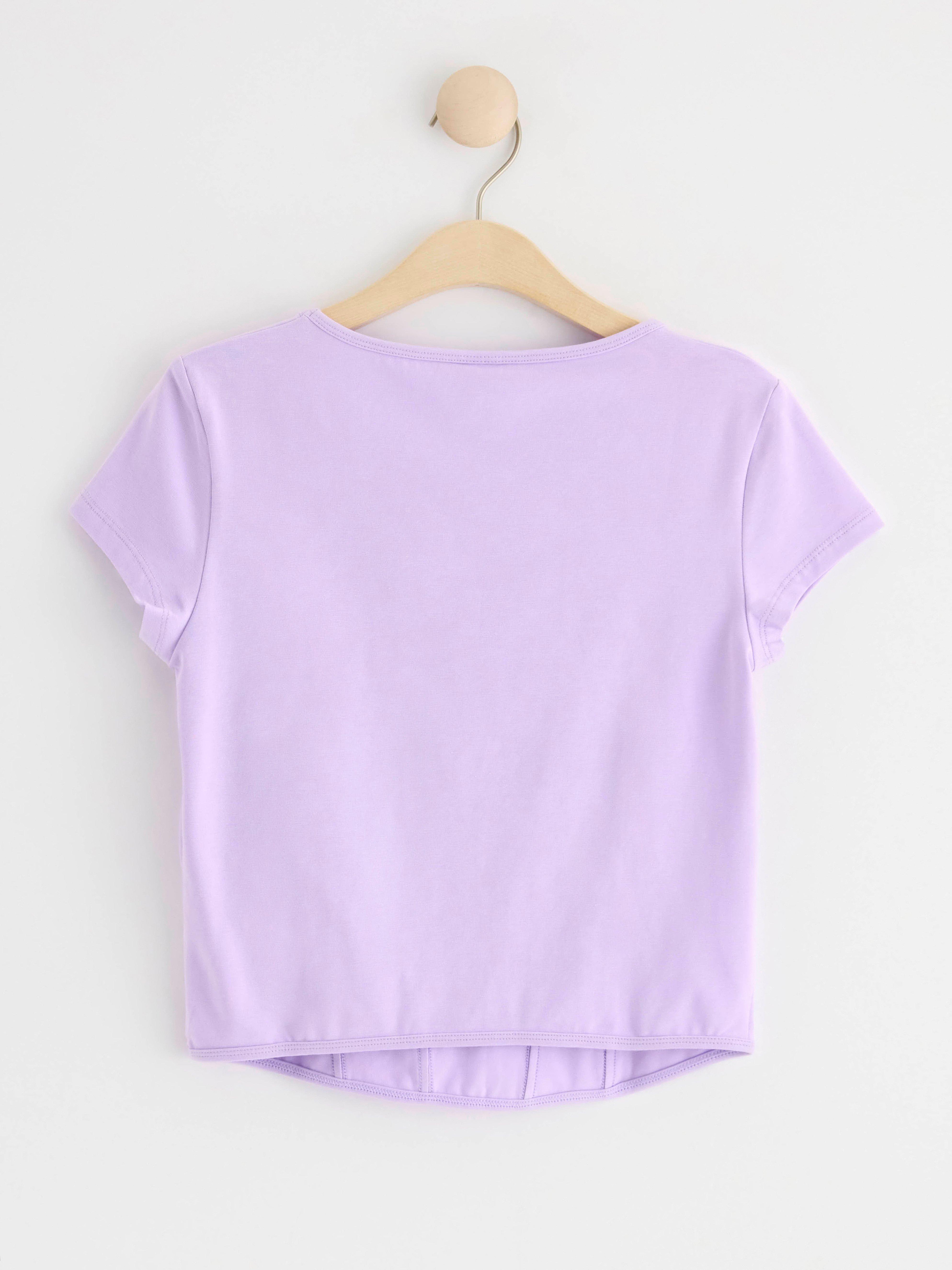 Short sleeve top with seams Light Lilac