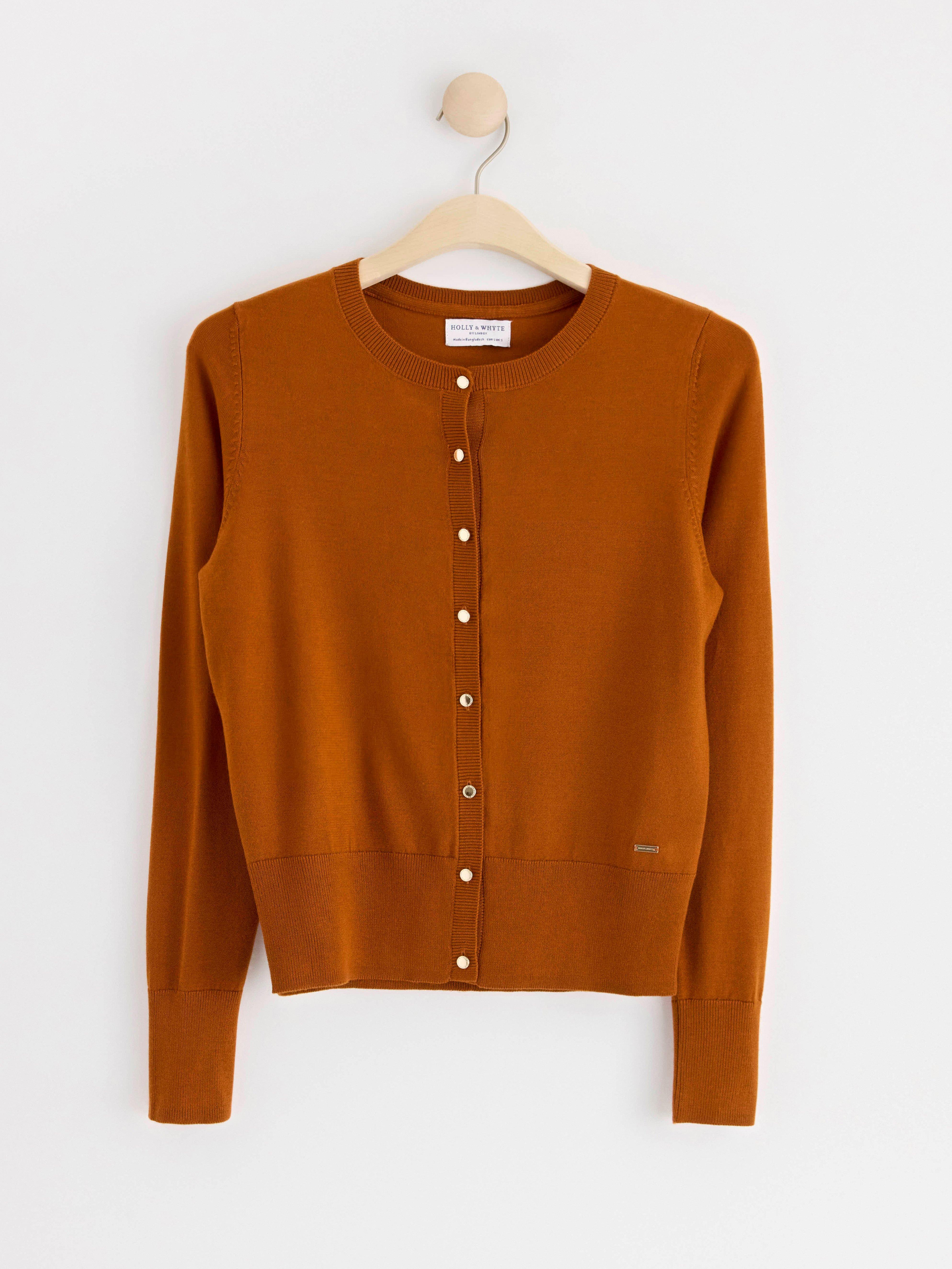 Fine-knit cardigan Brown