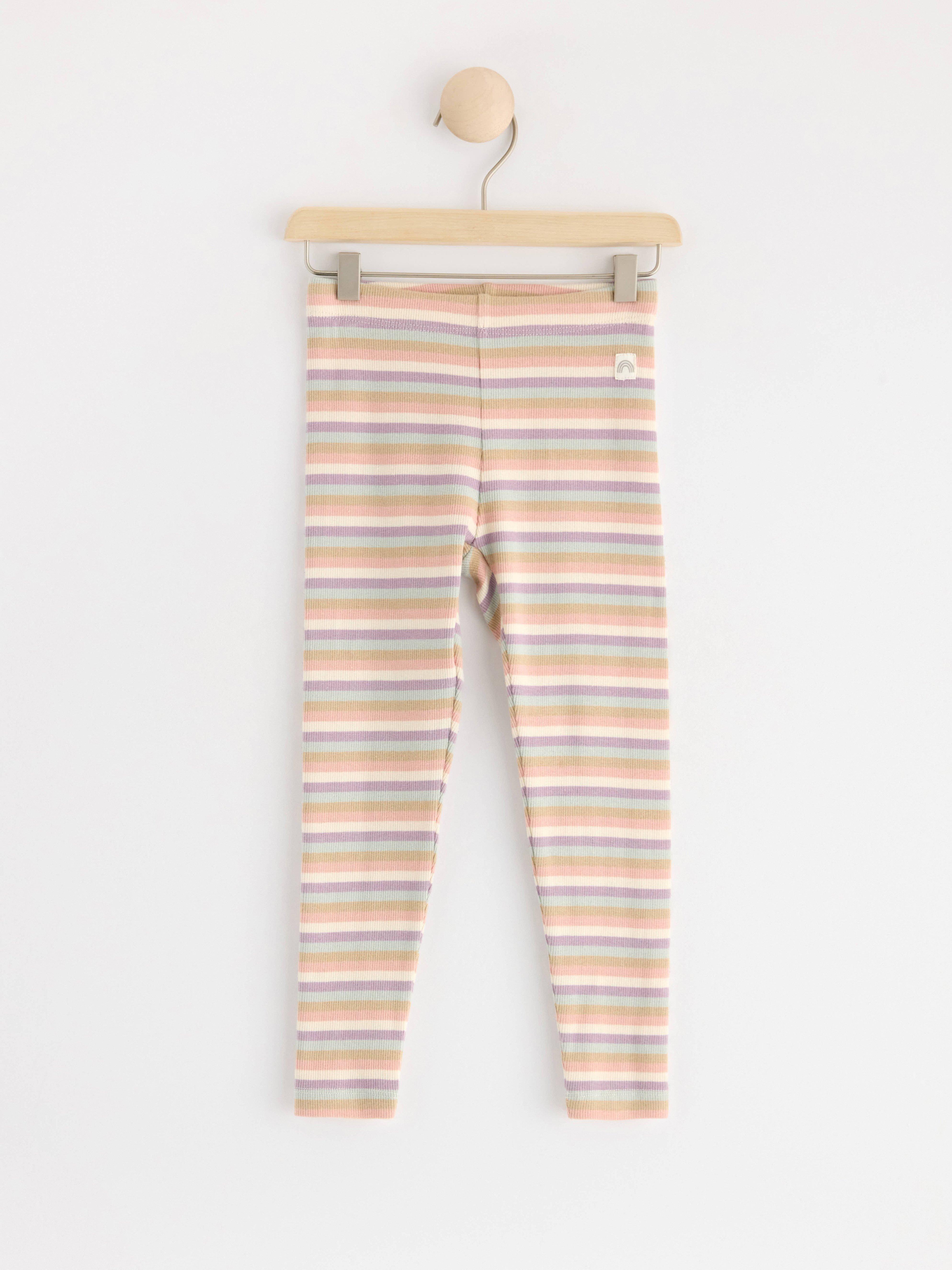 Leggings with allover pattern ribbed Light Dusty Turquoise