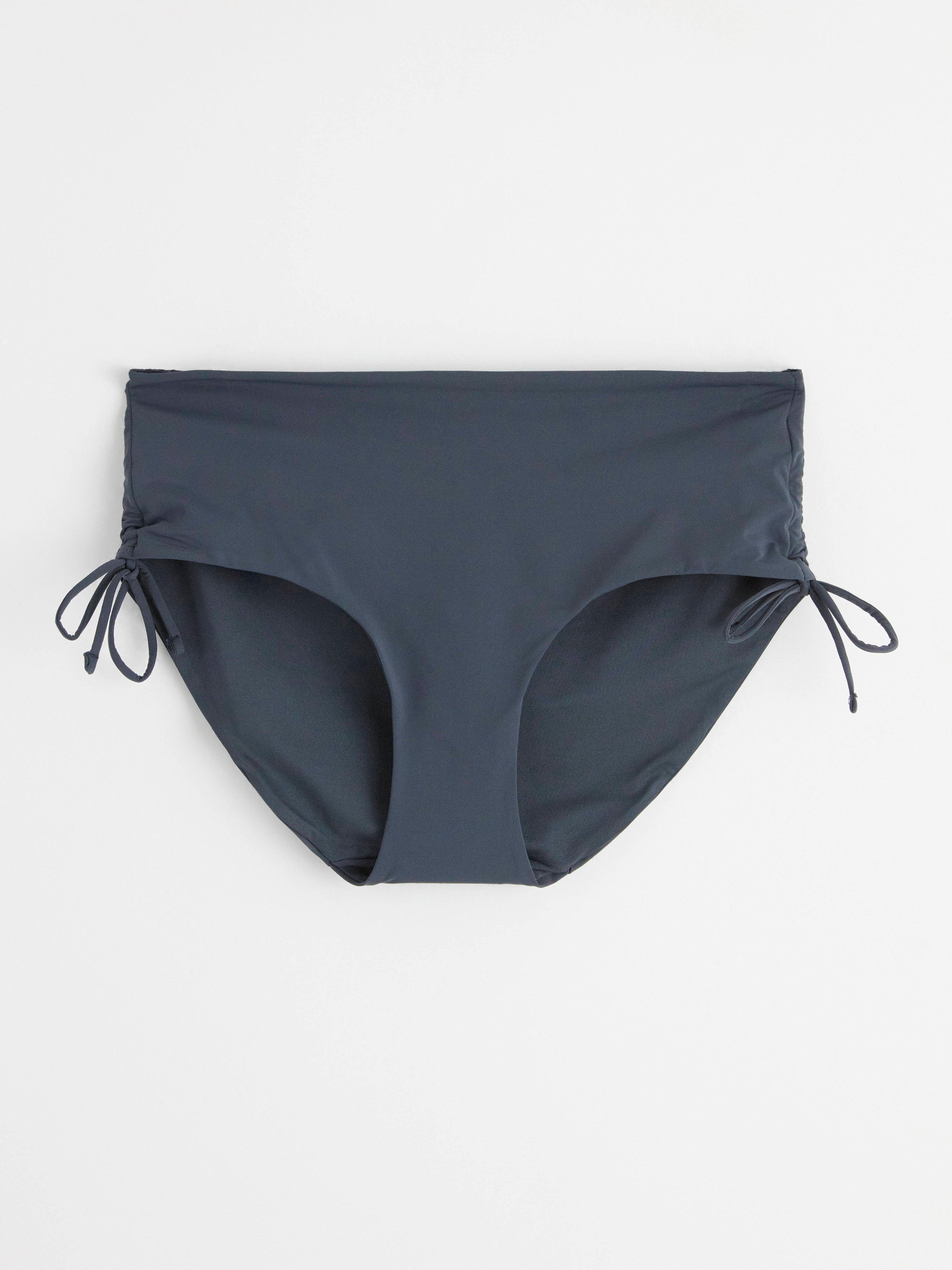 Midi waist bikini bottoms with tie details Dark Blue