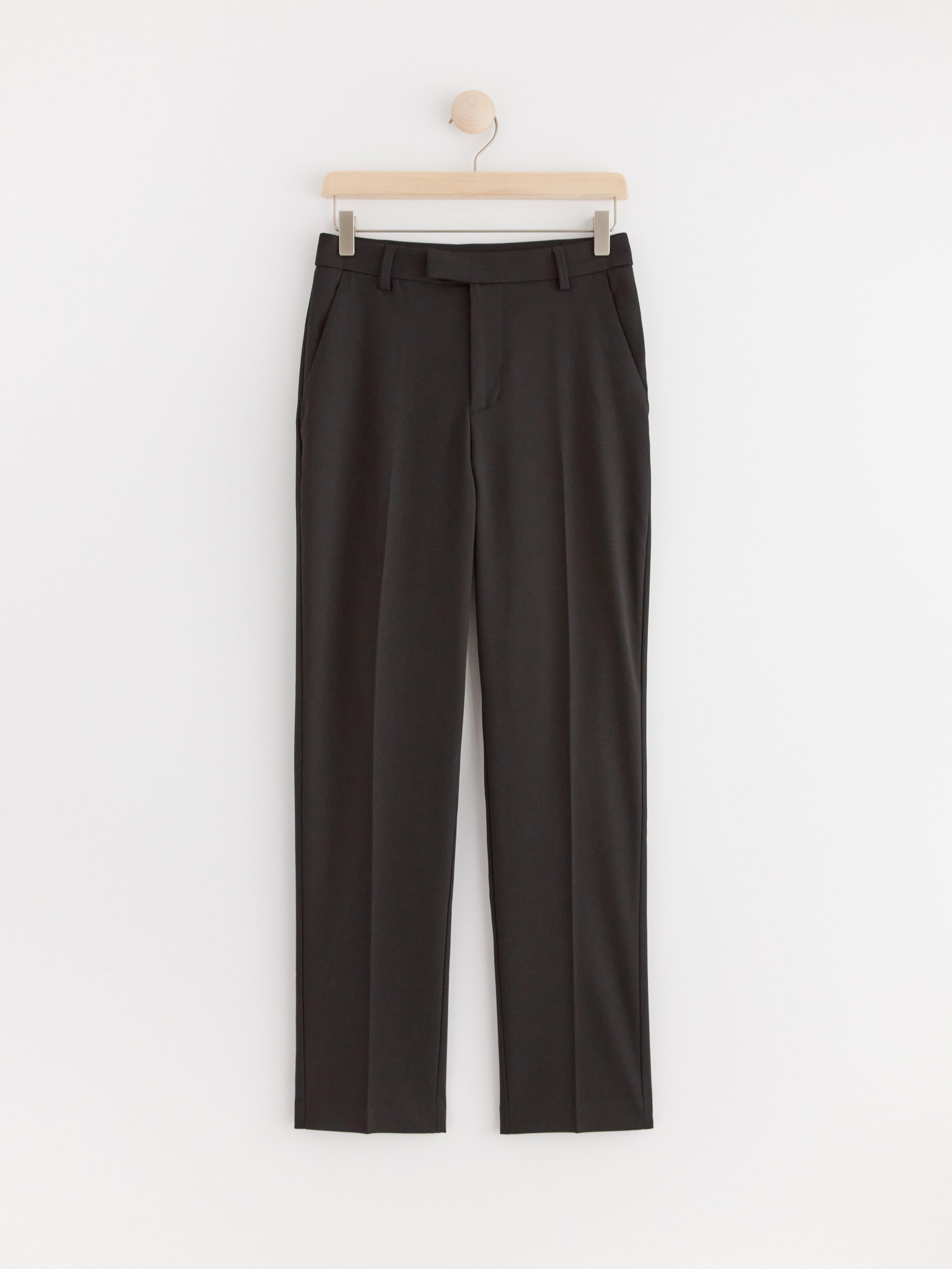 POLLY Cropped slacks with extra long legs Black