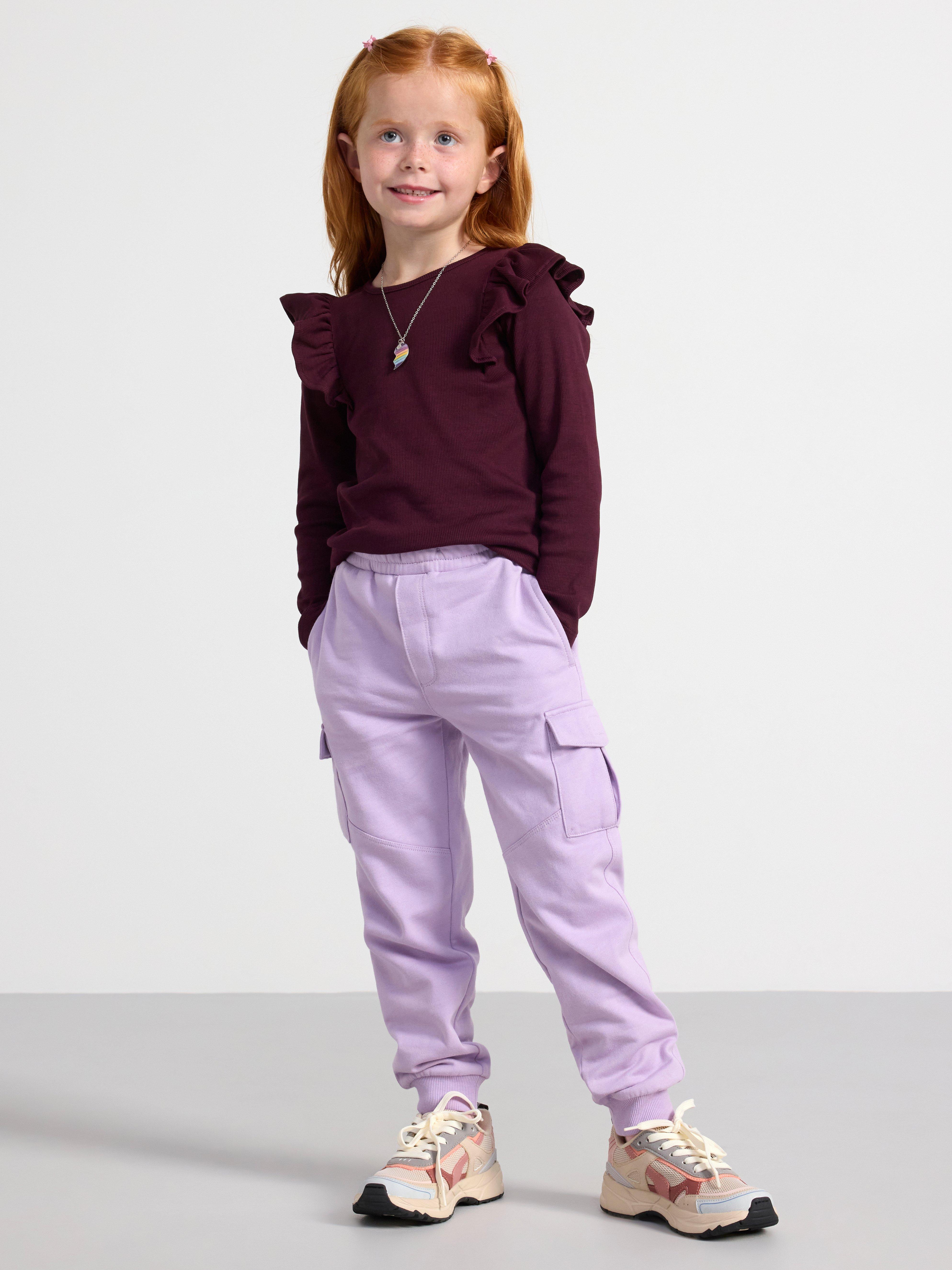 Long sleeve ribbed top Dark Lilac