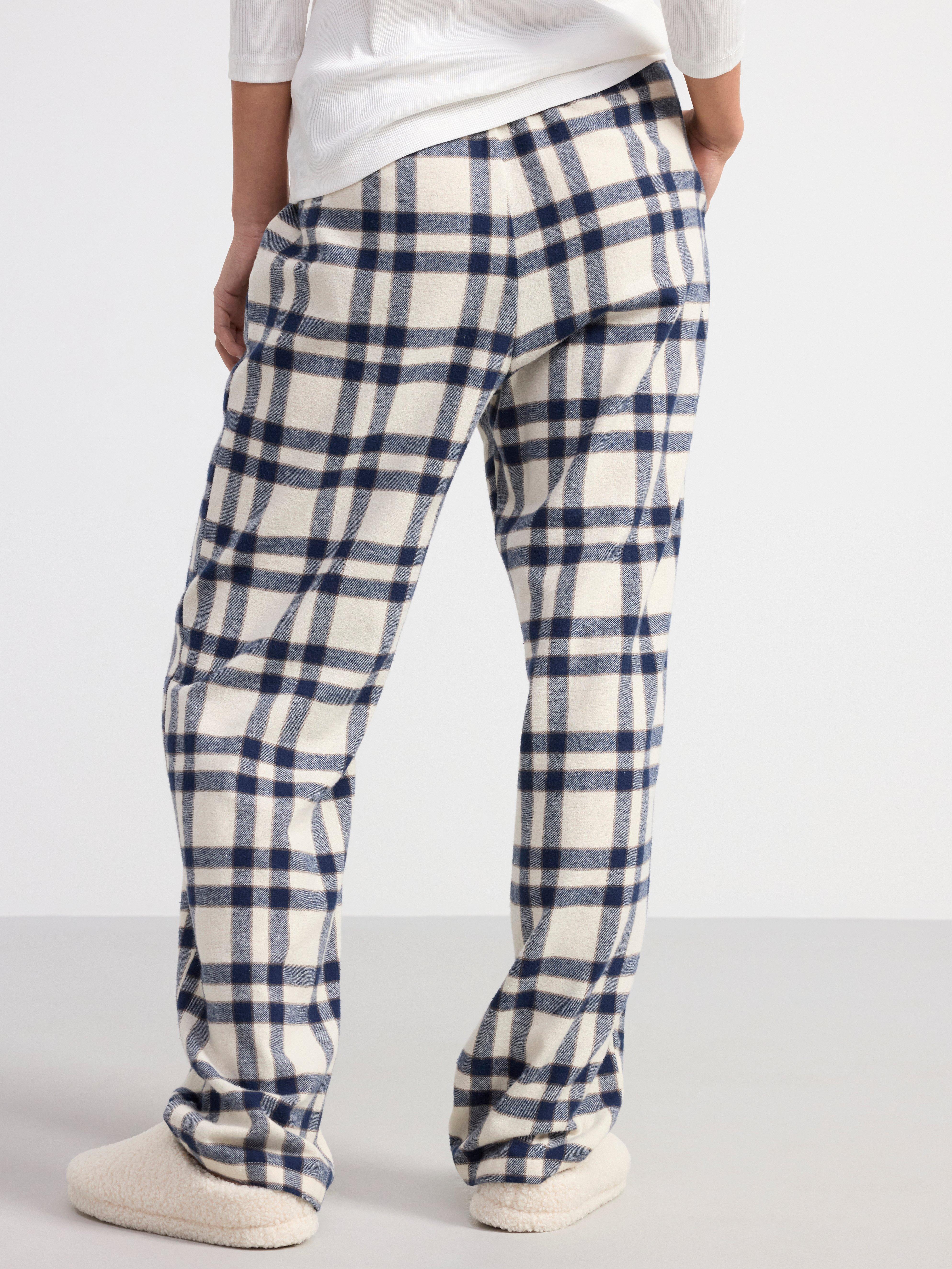 Pyjama trousers in flannel Navy