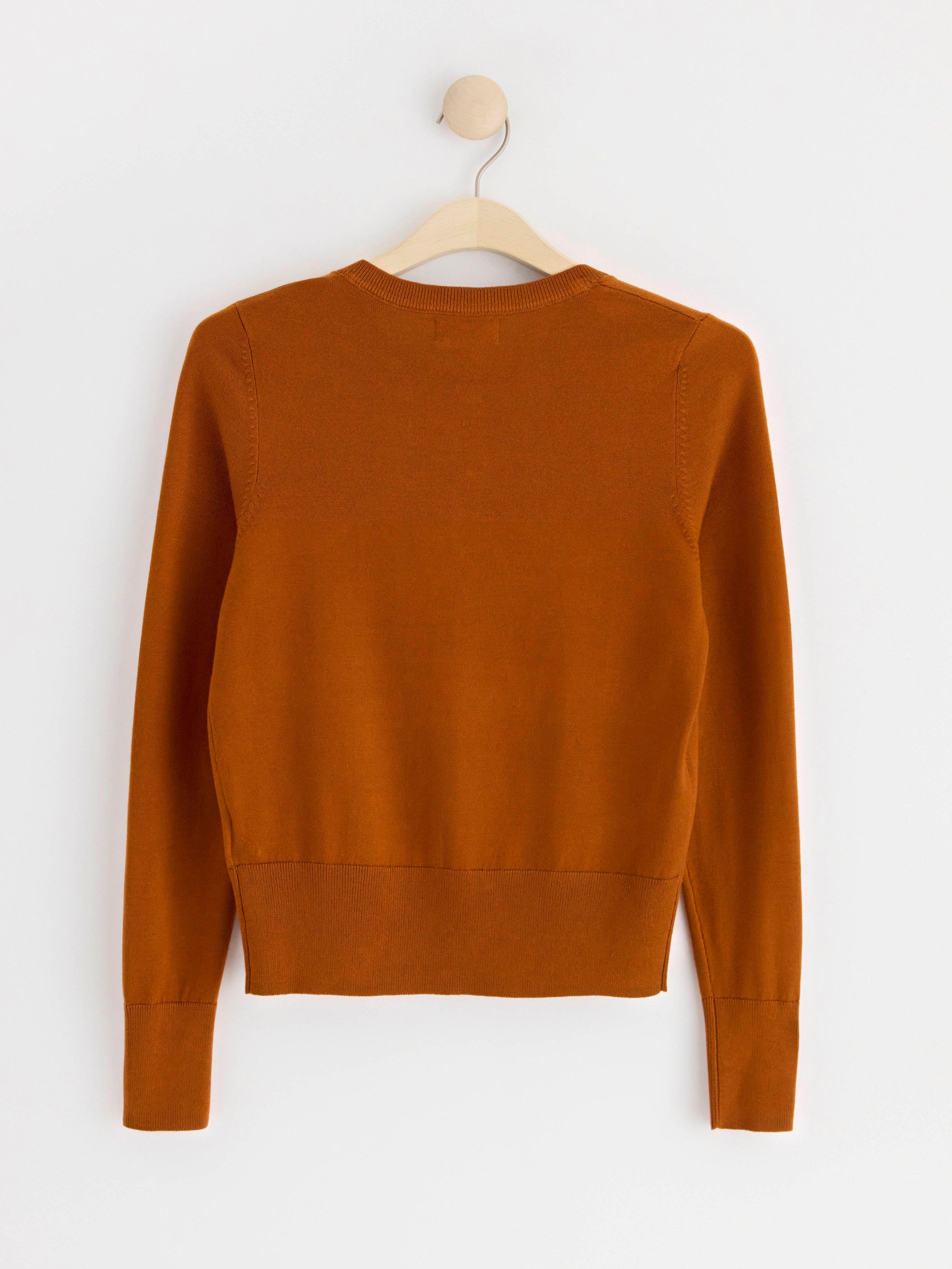 Fine-knit cardigan Brown