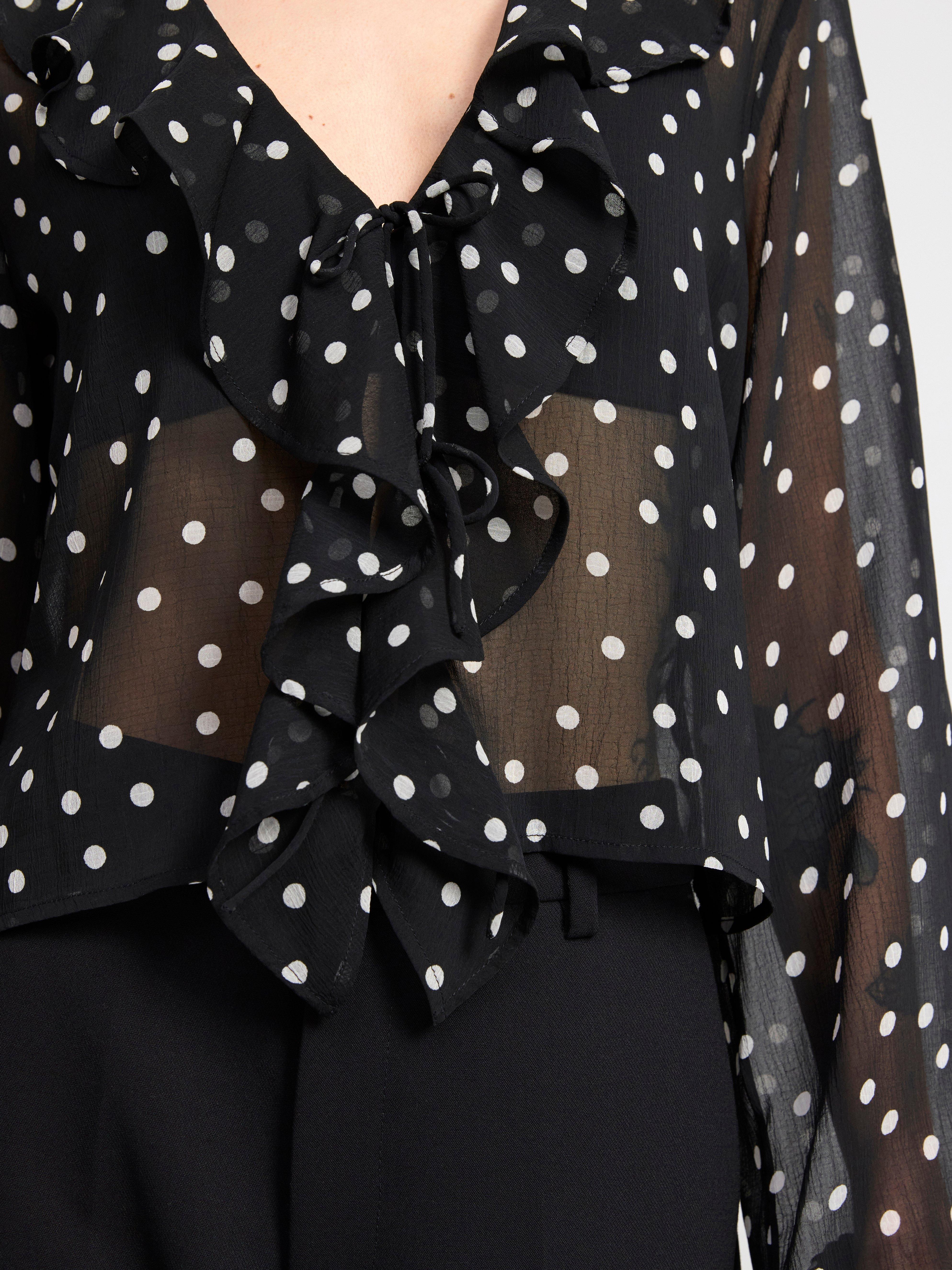Blouse in chiffon Black