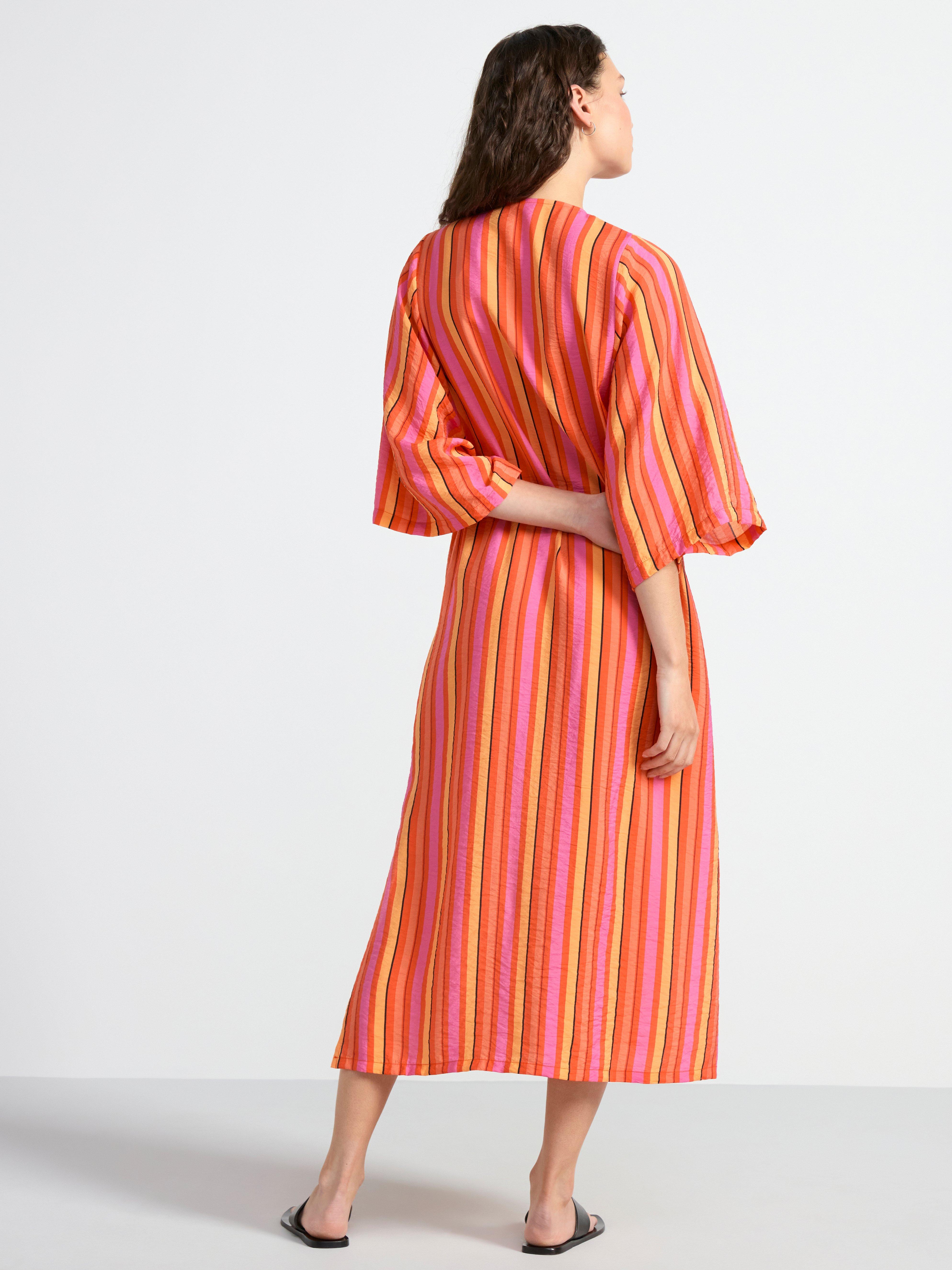 Buttoned short sleeve midi dress Orange