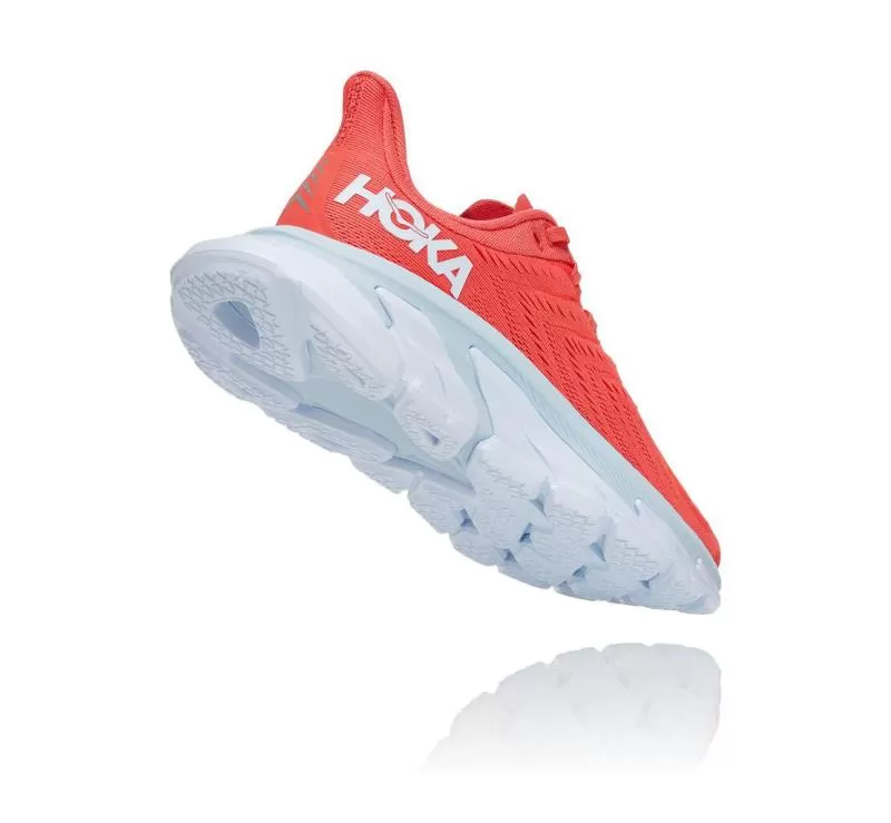 Women's Clifton Edge Hot Coral / White - HOKA