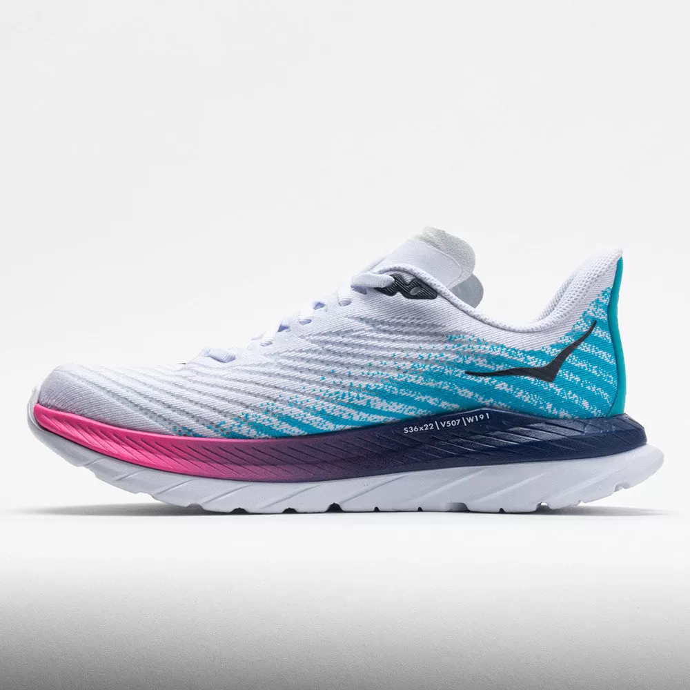 HOKA Mach 5 Women's White/Scuba Blue - HOKA