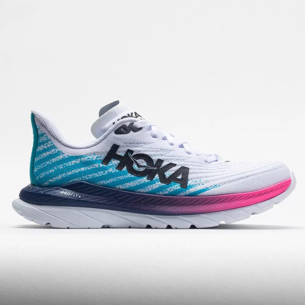 HOKA Mach 5 Women's White/Scuba Blue - HOKA