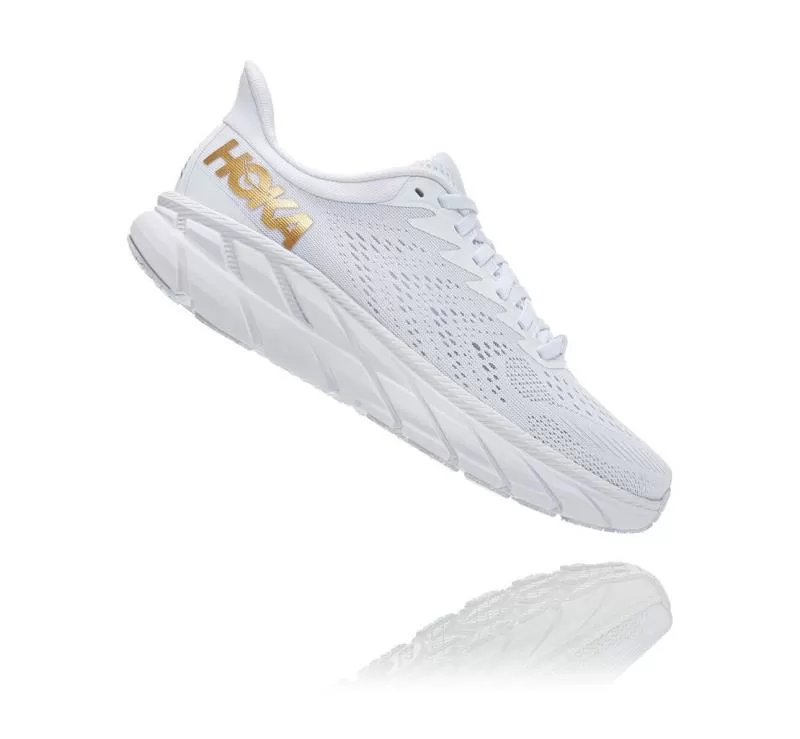 Women's Clifton 7 WHITE / GOLDEN EGG - HOKA