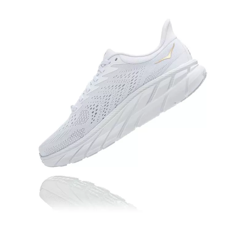 Women's Clifton 7 WHITE / GOLDEN EGG - HOKA