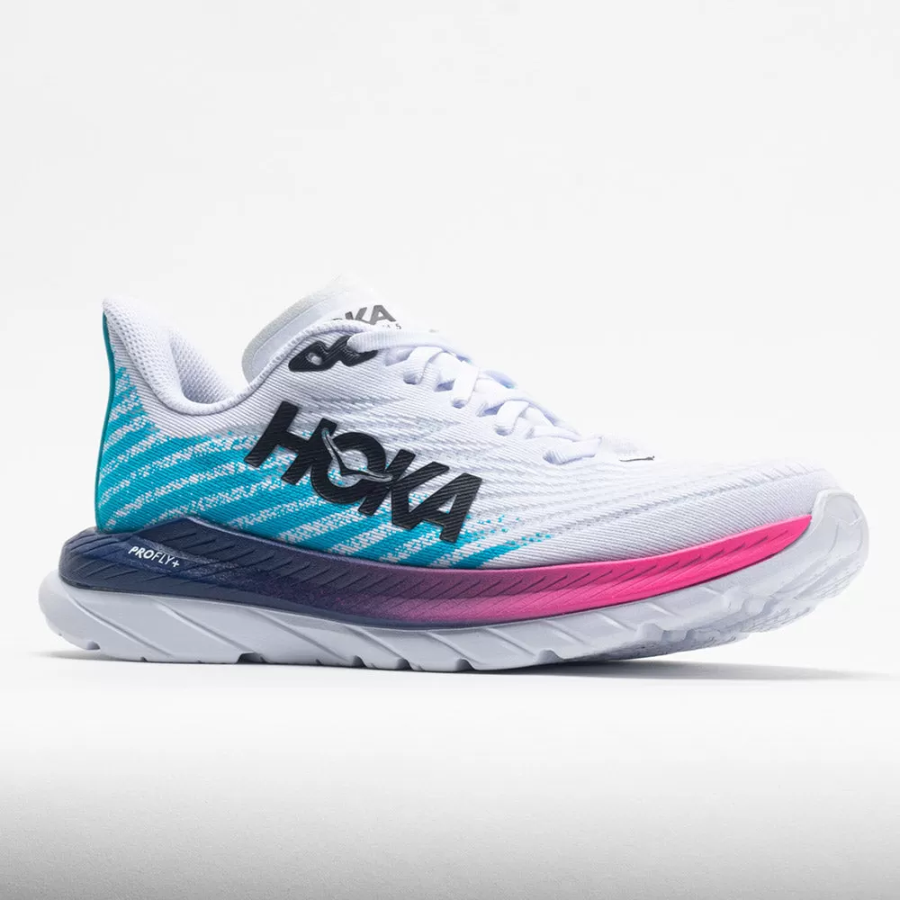 HOKA Mach 5 Women's White/Scuba Blue - HOKA