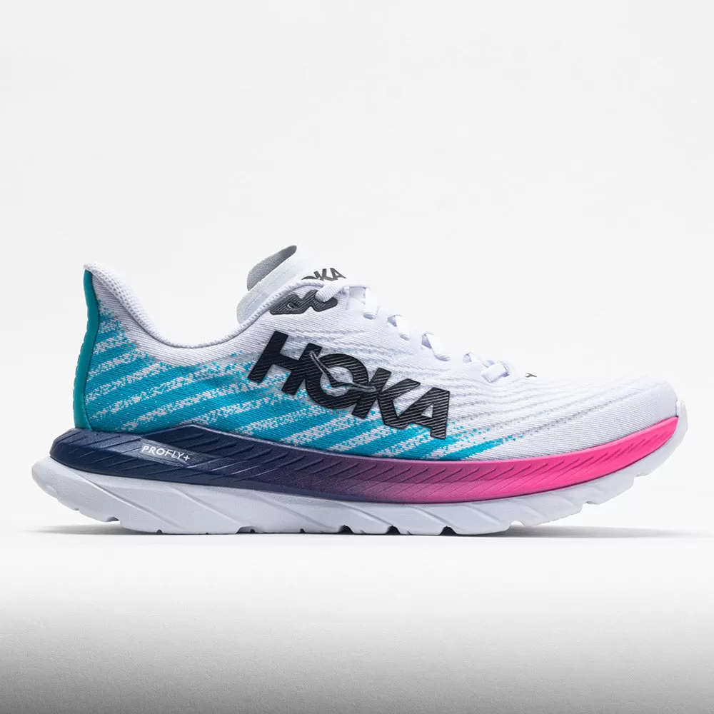 HOKA Mach 5 Men's White/Scuba Blue - HOKA