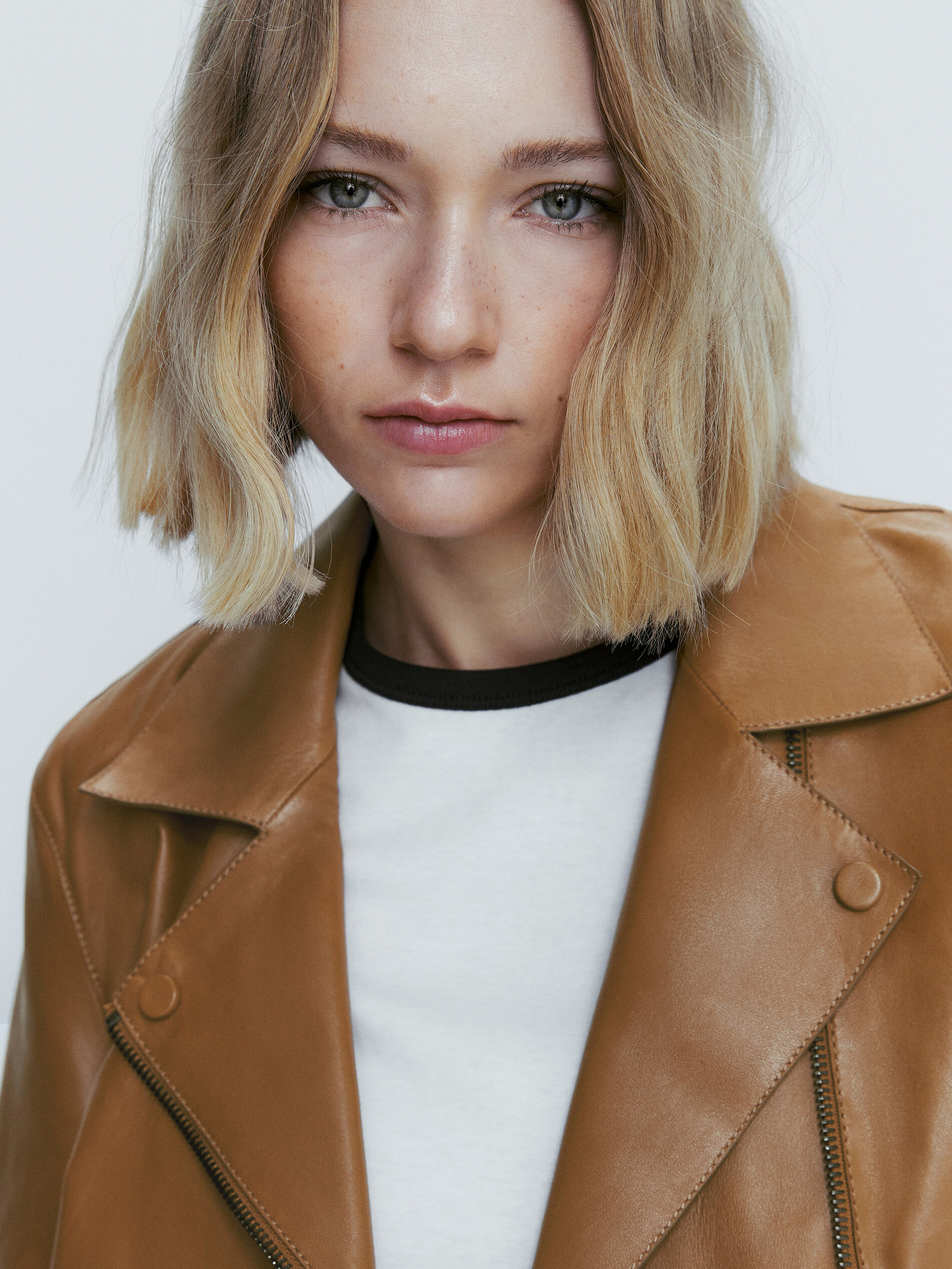 Chaqueta biker piel napa cantos lujados - CUERO