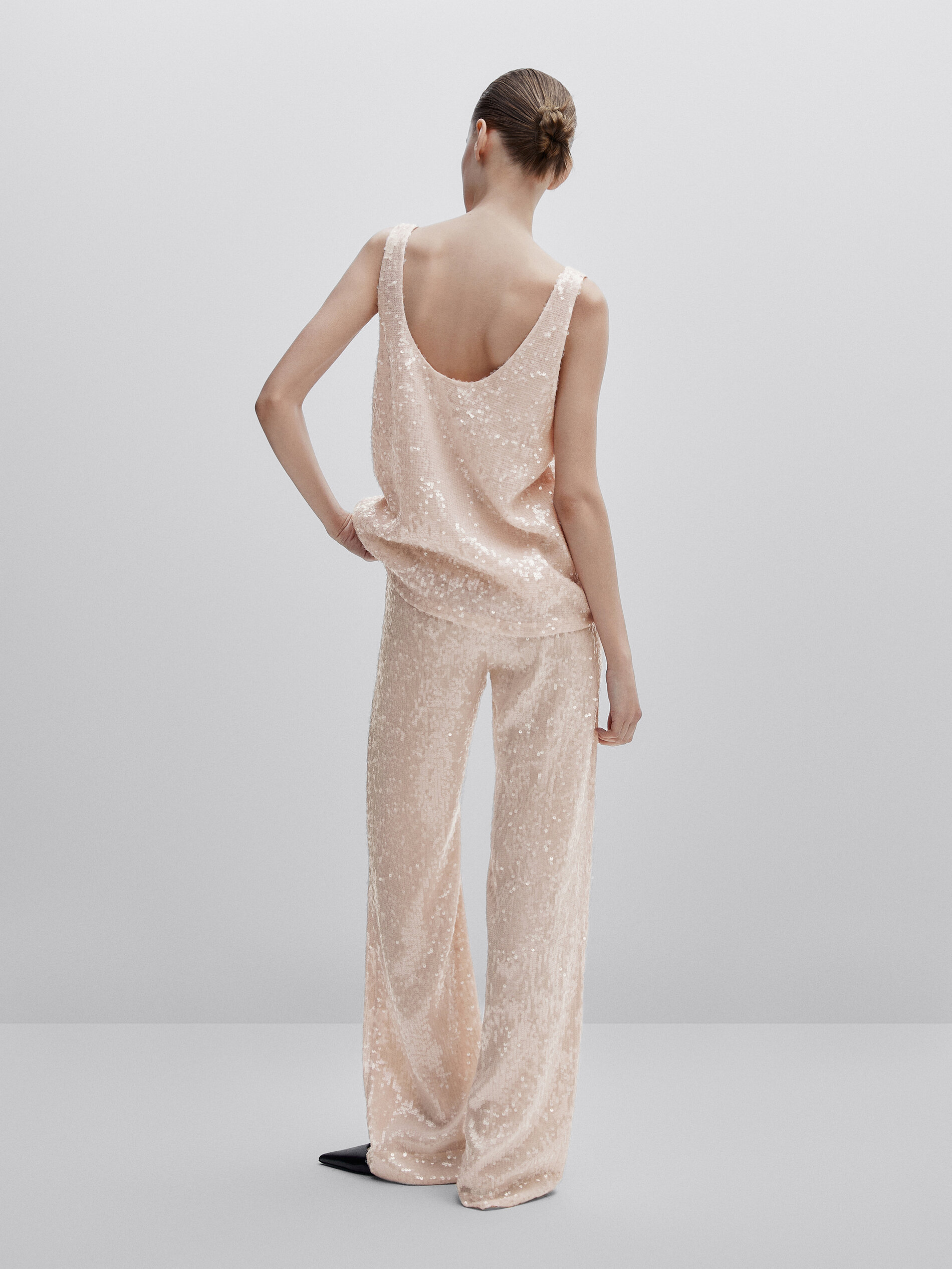 Pantalón lentejuelas -Studio - ROSA