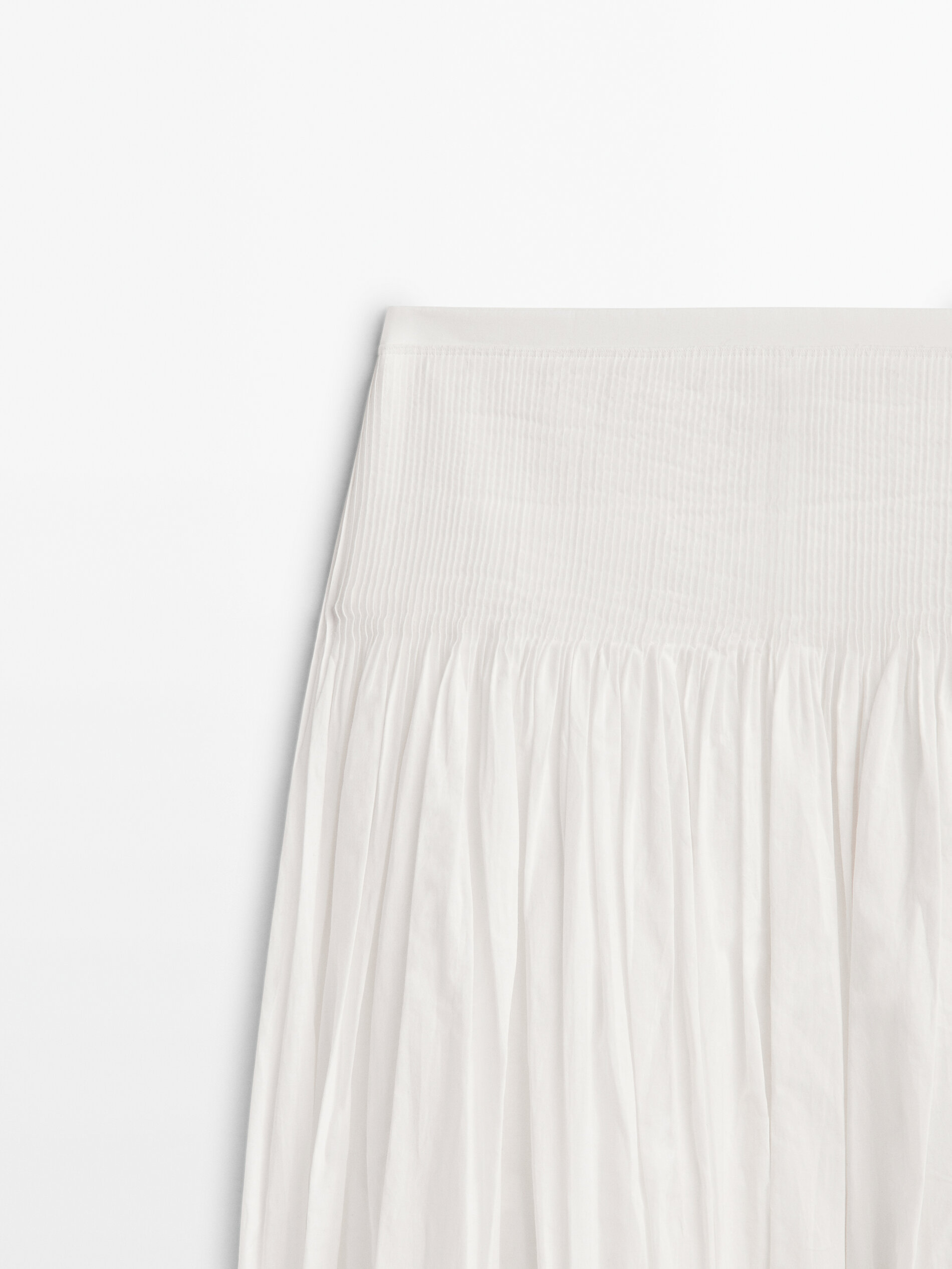 Falda midi pliegues Limited edition - BLANCO